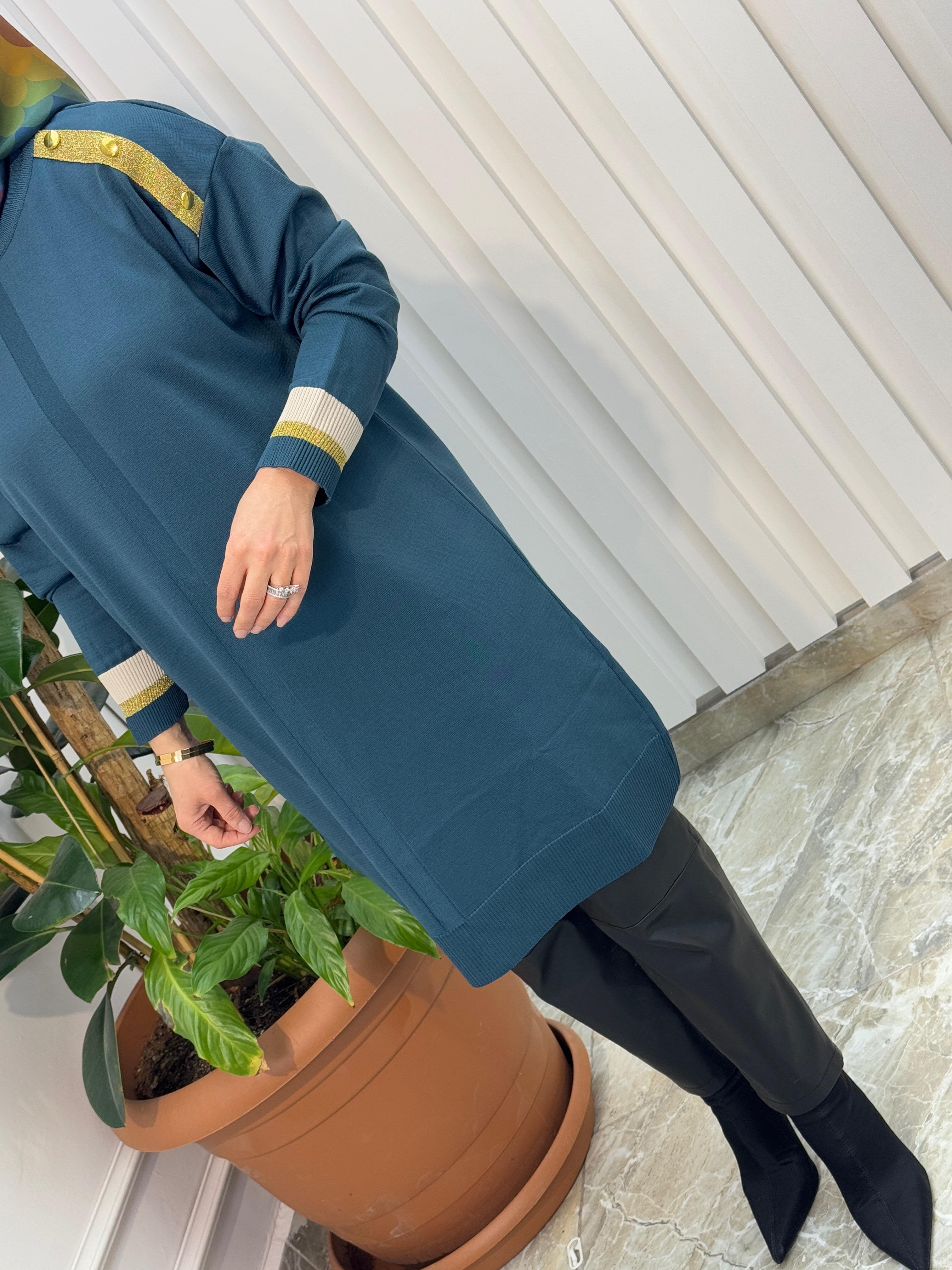 KADO MERSERİZE SİMLİ TUNİK- KT012