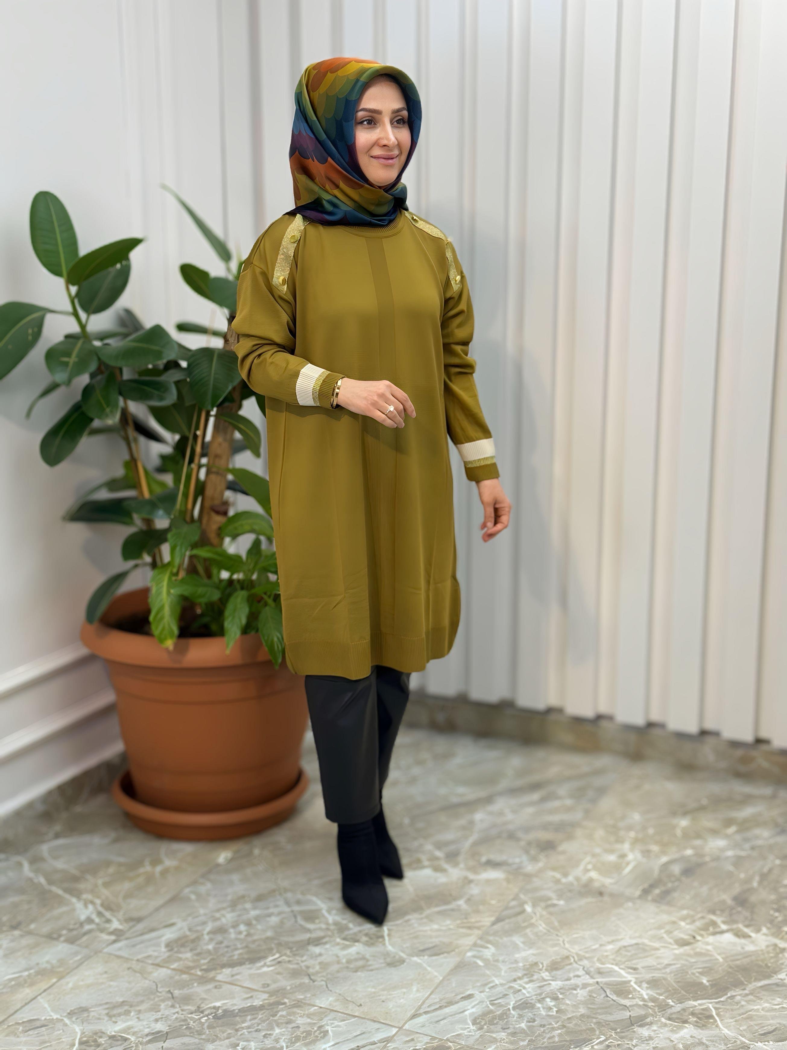 KADO MERSERİZE SİMLİ TUNİK- KT012