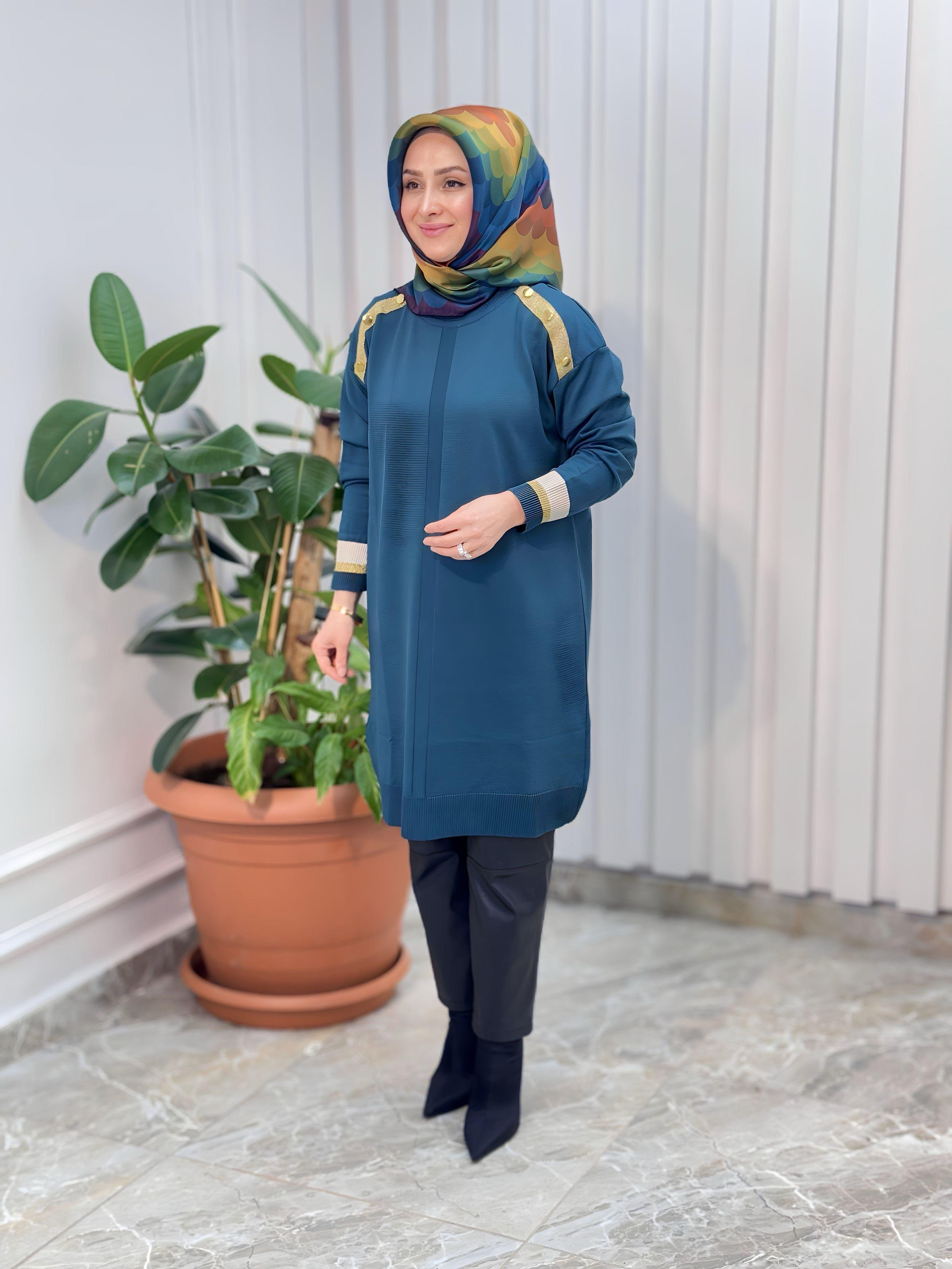 KADO MERSERİZE SİMLİ TUNİK- KT012
