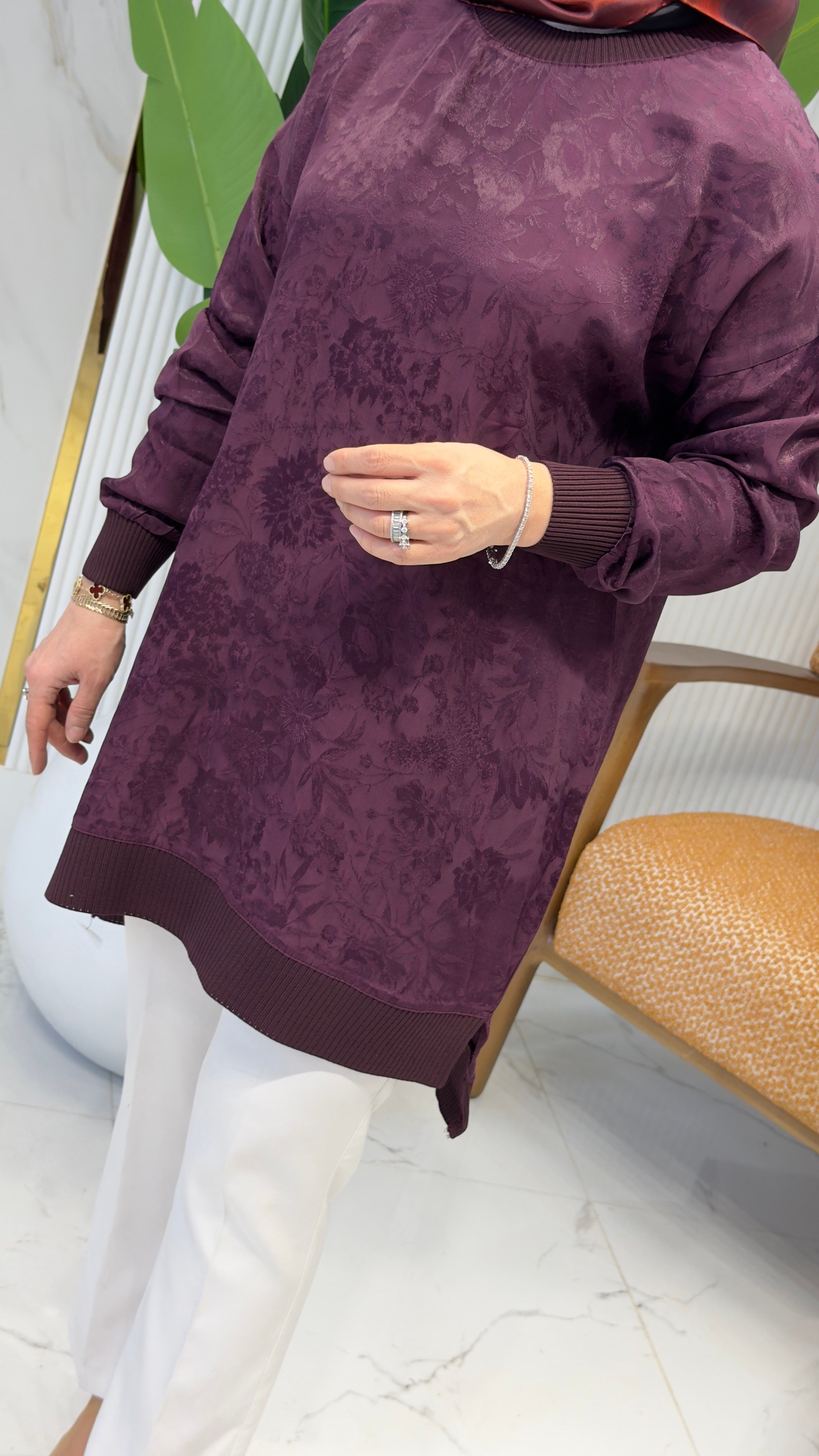 KADO RİBANALI DESENLİ TUNİK MÜRDÜM- 262926