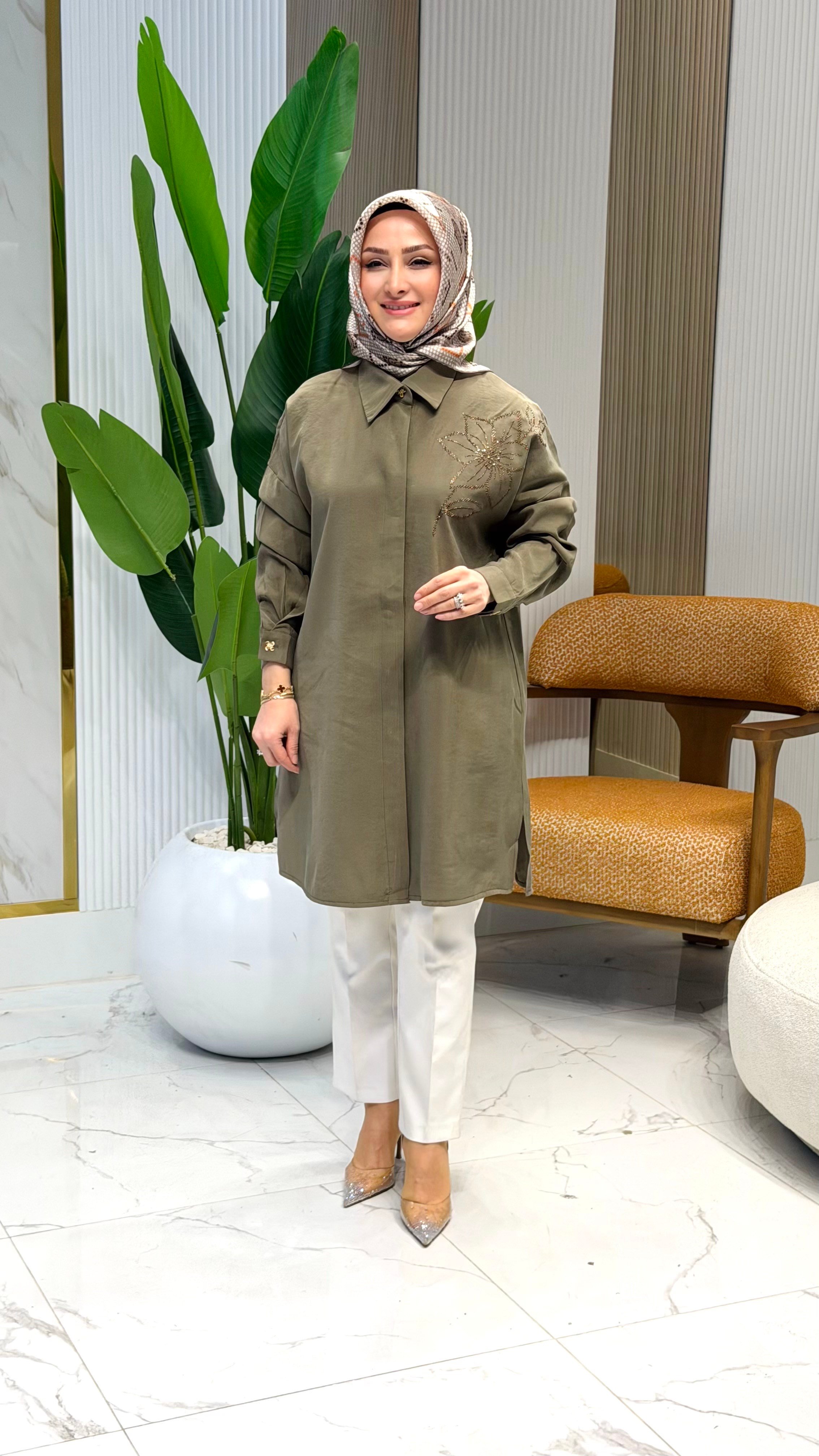 KADO TAŞLI GÖMLEK HAKİ- 263364