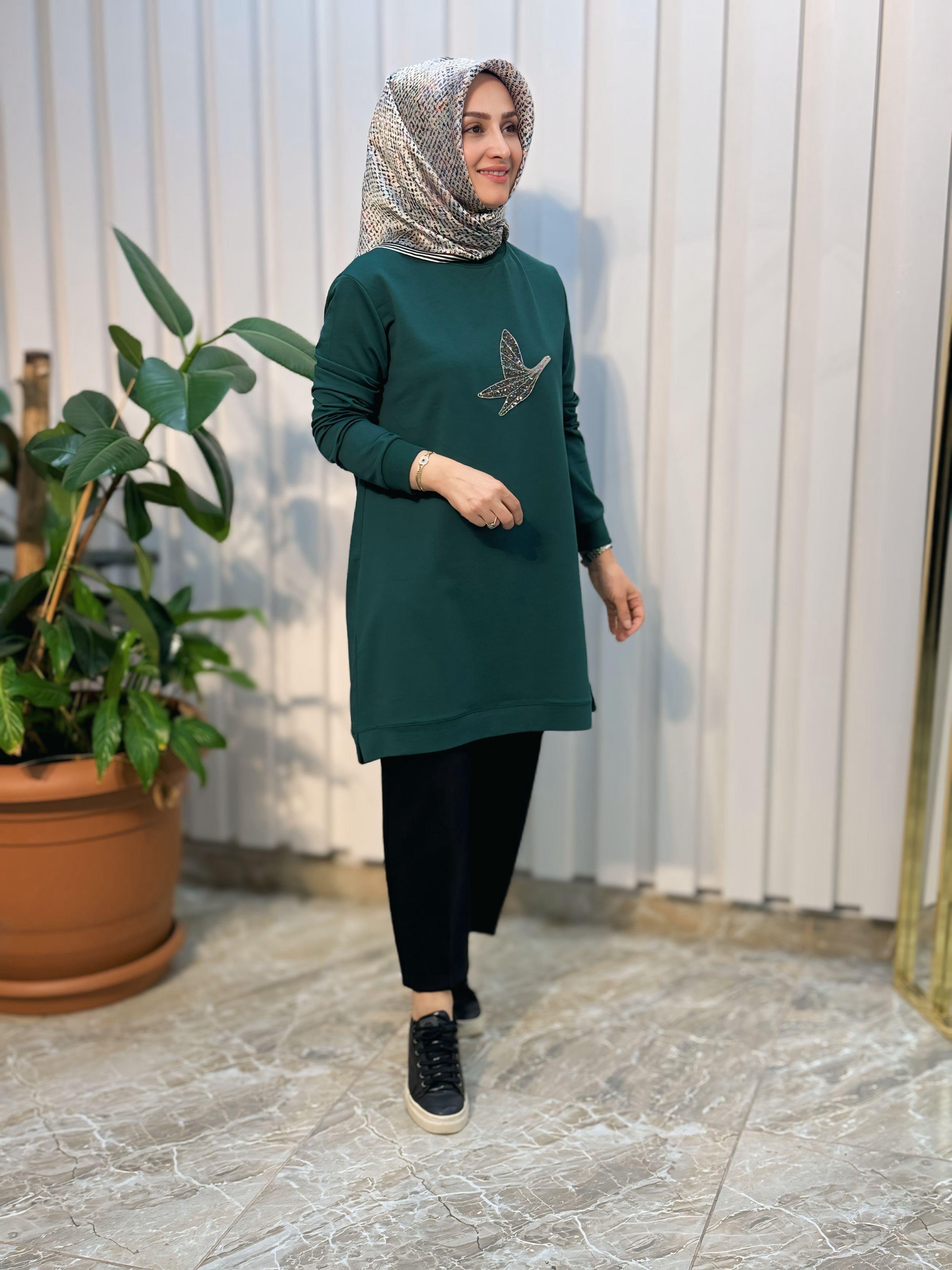 KADO TAŞLI SIFIR YAKA TUNİK- 9103