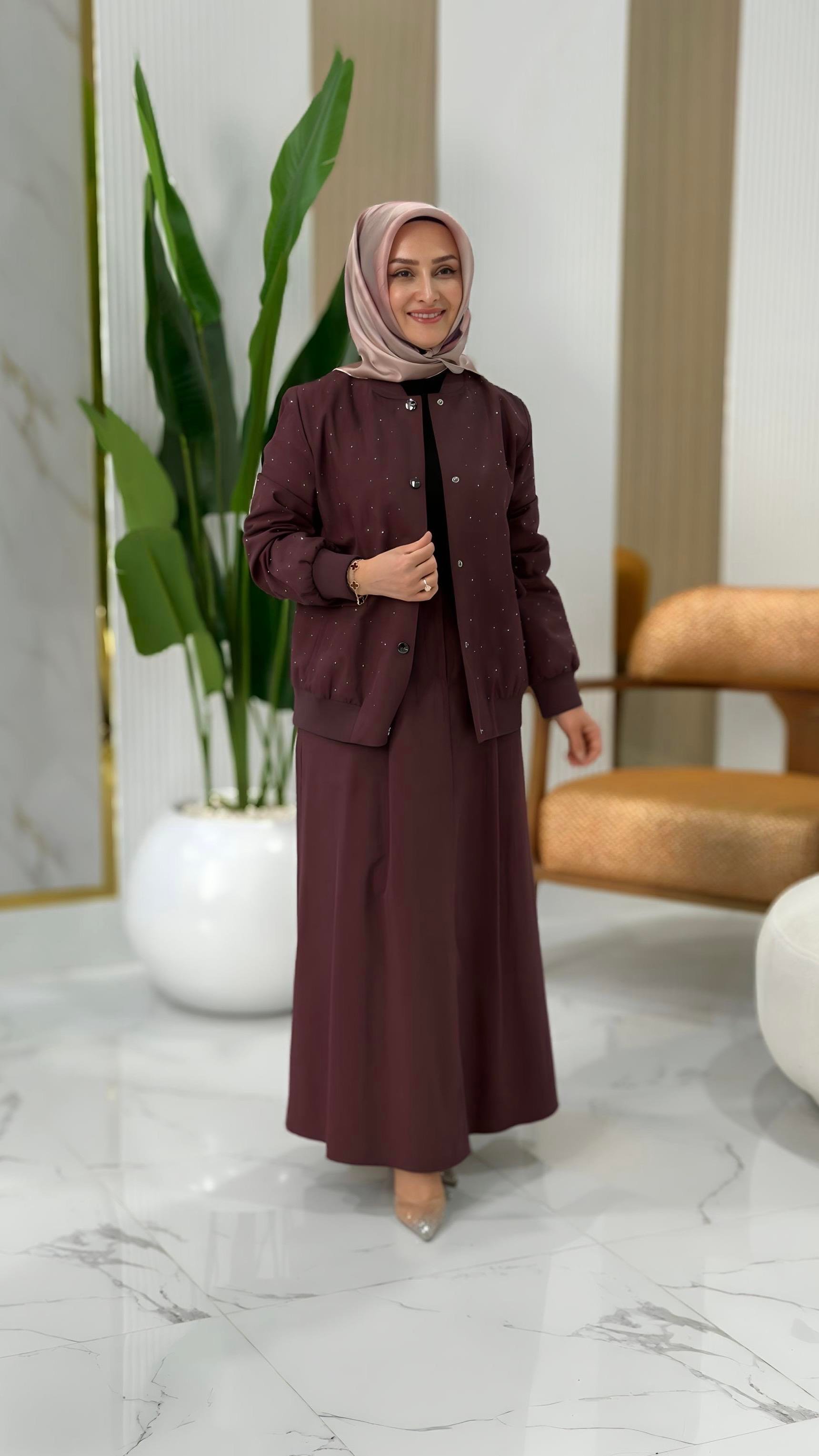 KAYRA HOTFİX BASKILI ETEKLİ TAKIM BORDO- KY-A25-76019
