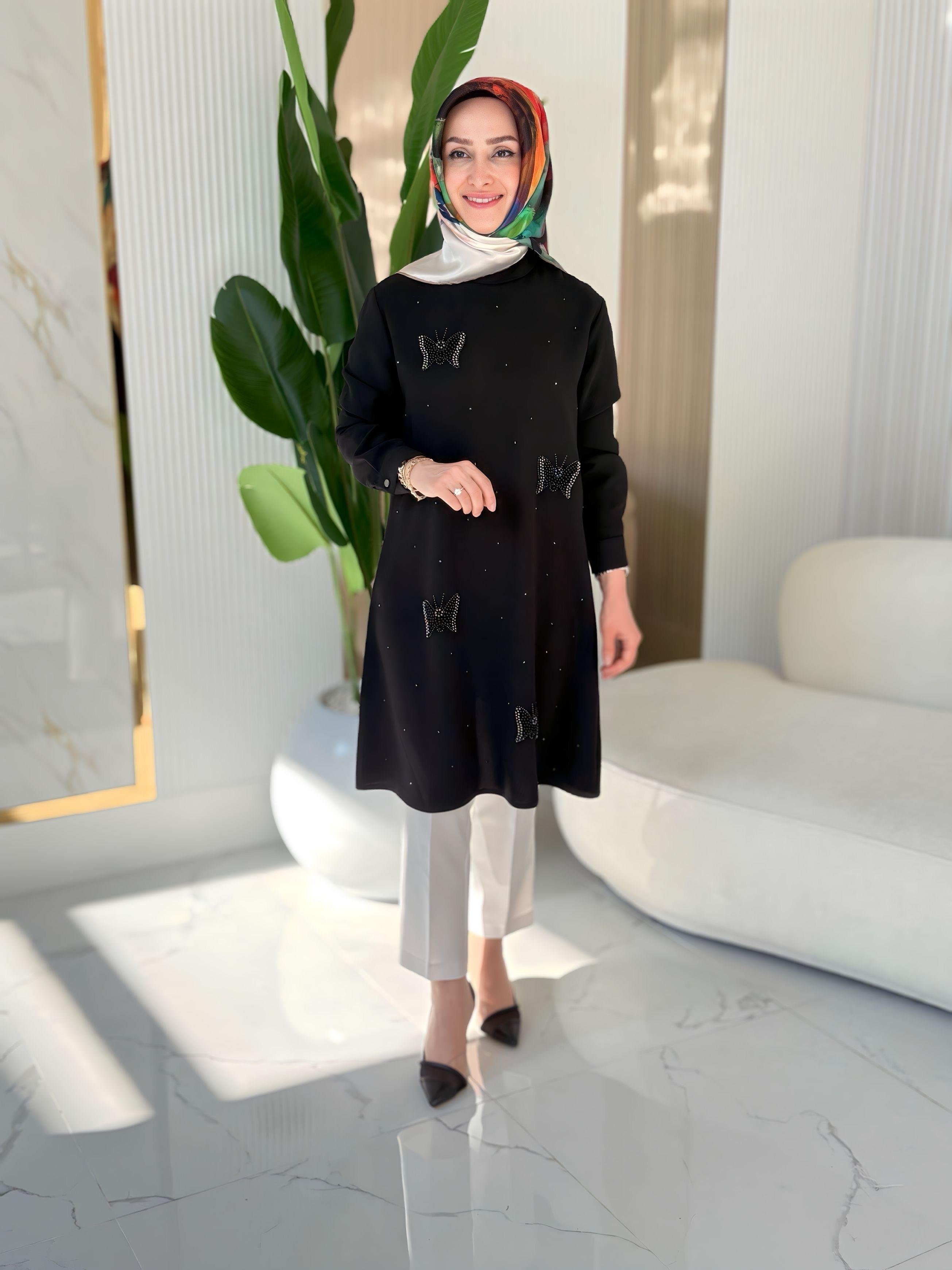 KELEBEK DESENLİ TUNİK- 1557