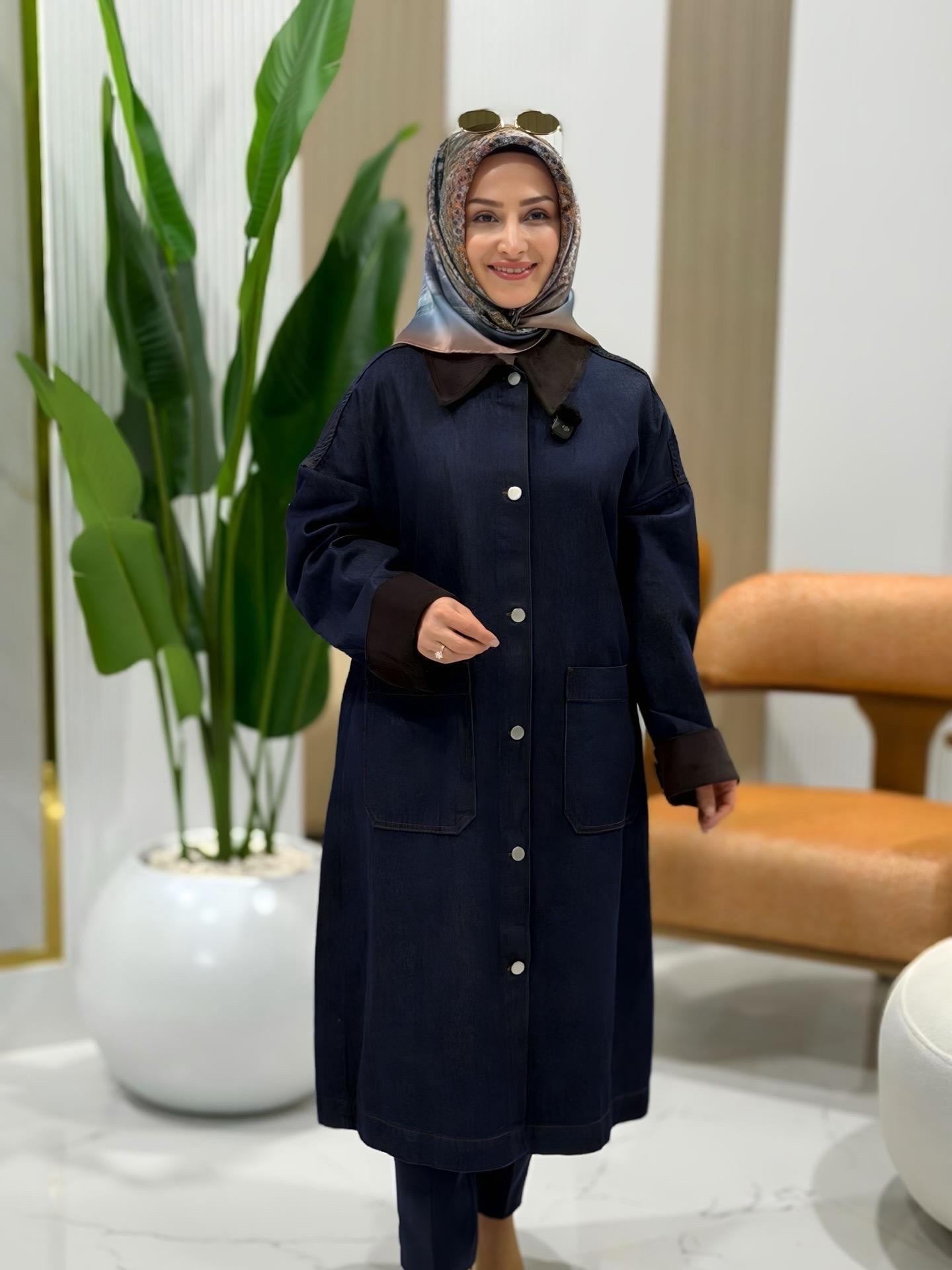 KONTRAST YAKA DENİM CEKET-35884