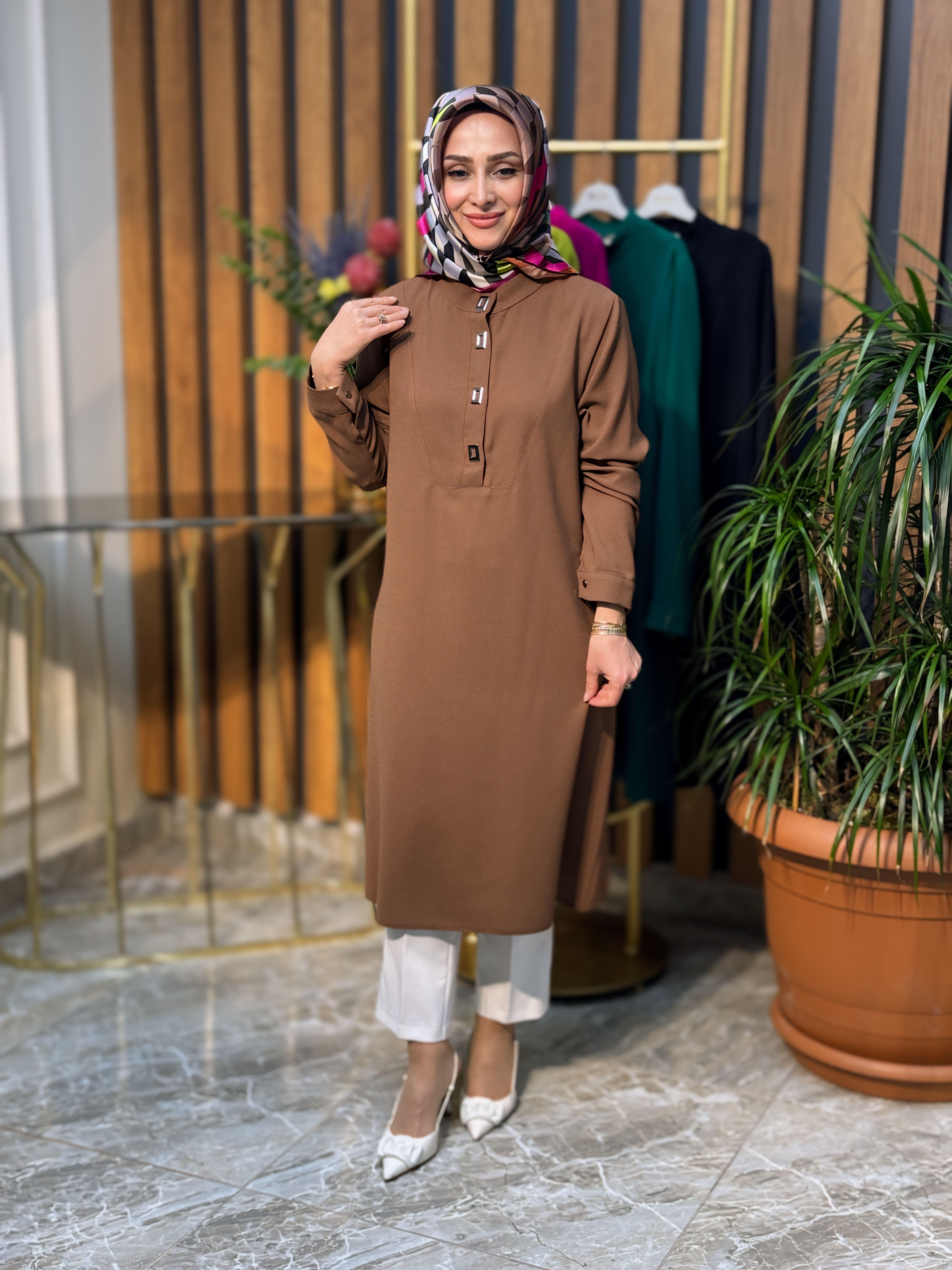 KREP KUMAŞ ZIMBALI TUNİK 2802
