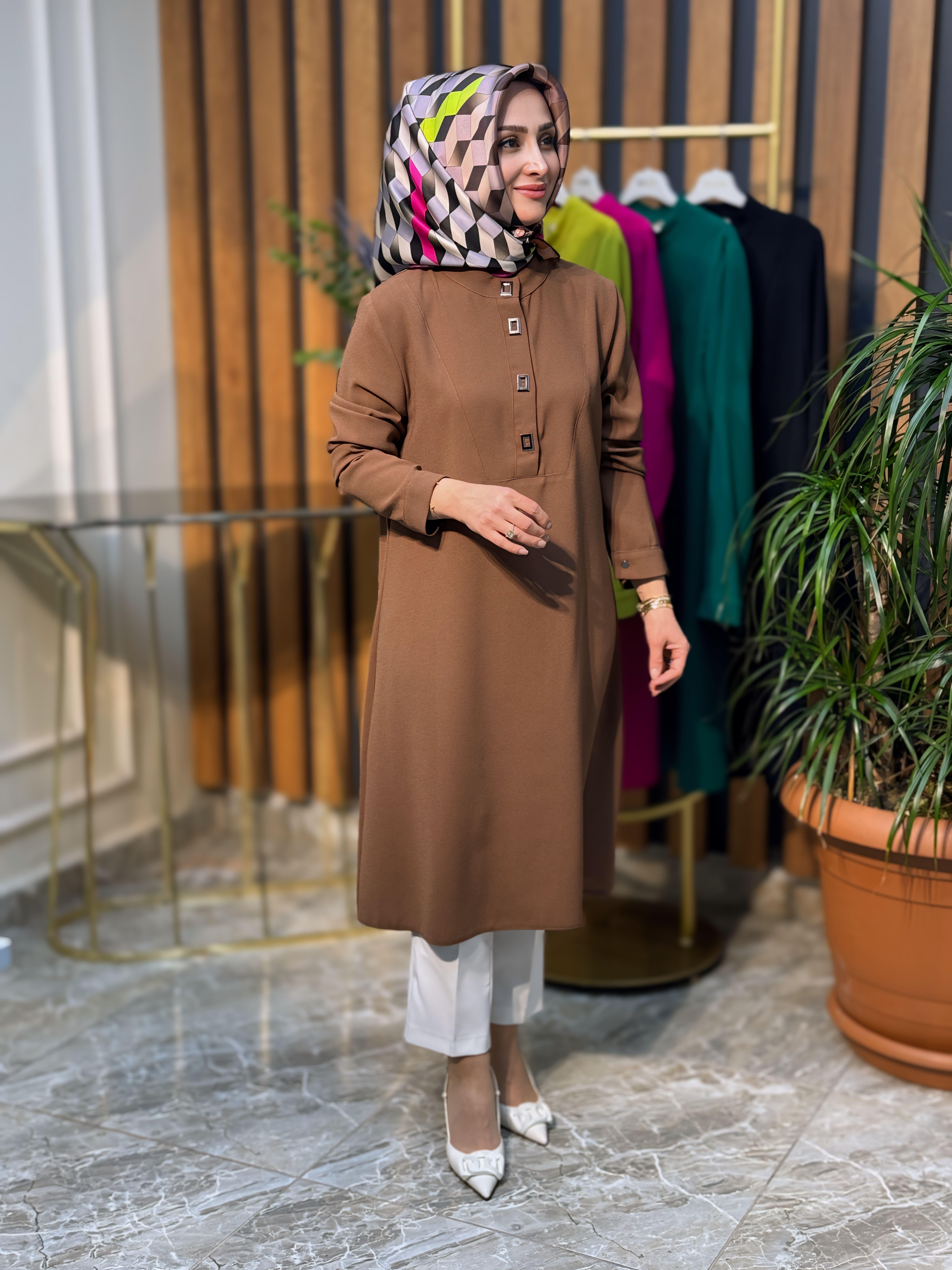 KREP KUMAŞ ZIMBALI TUNİK 2802