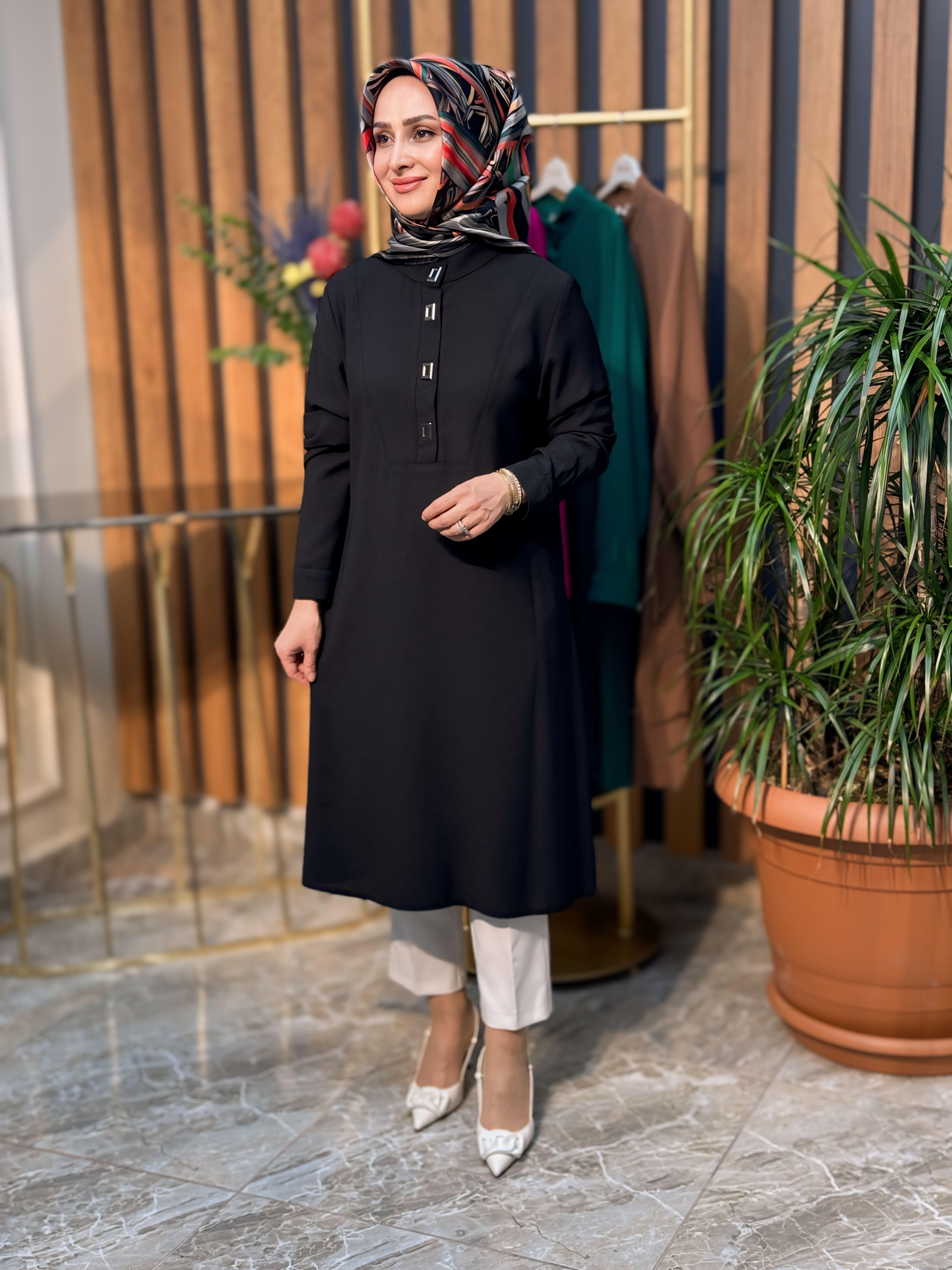 KREP KUMAŞ ZIMBALI TUNİK 2802
