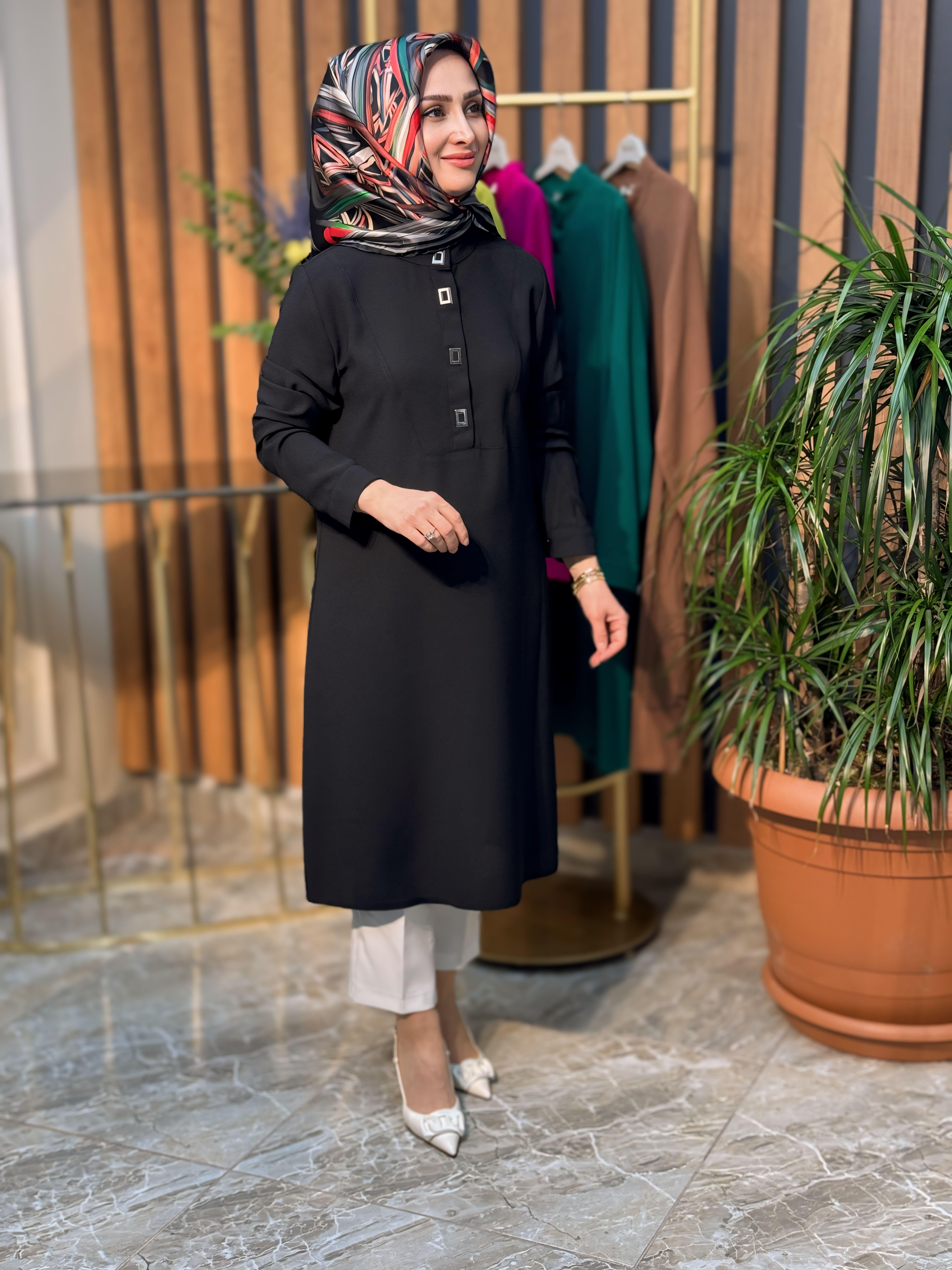 KREP KUMAŞ ZIMBALI TUNİK 2802