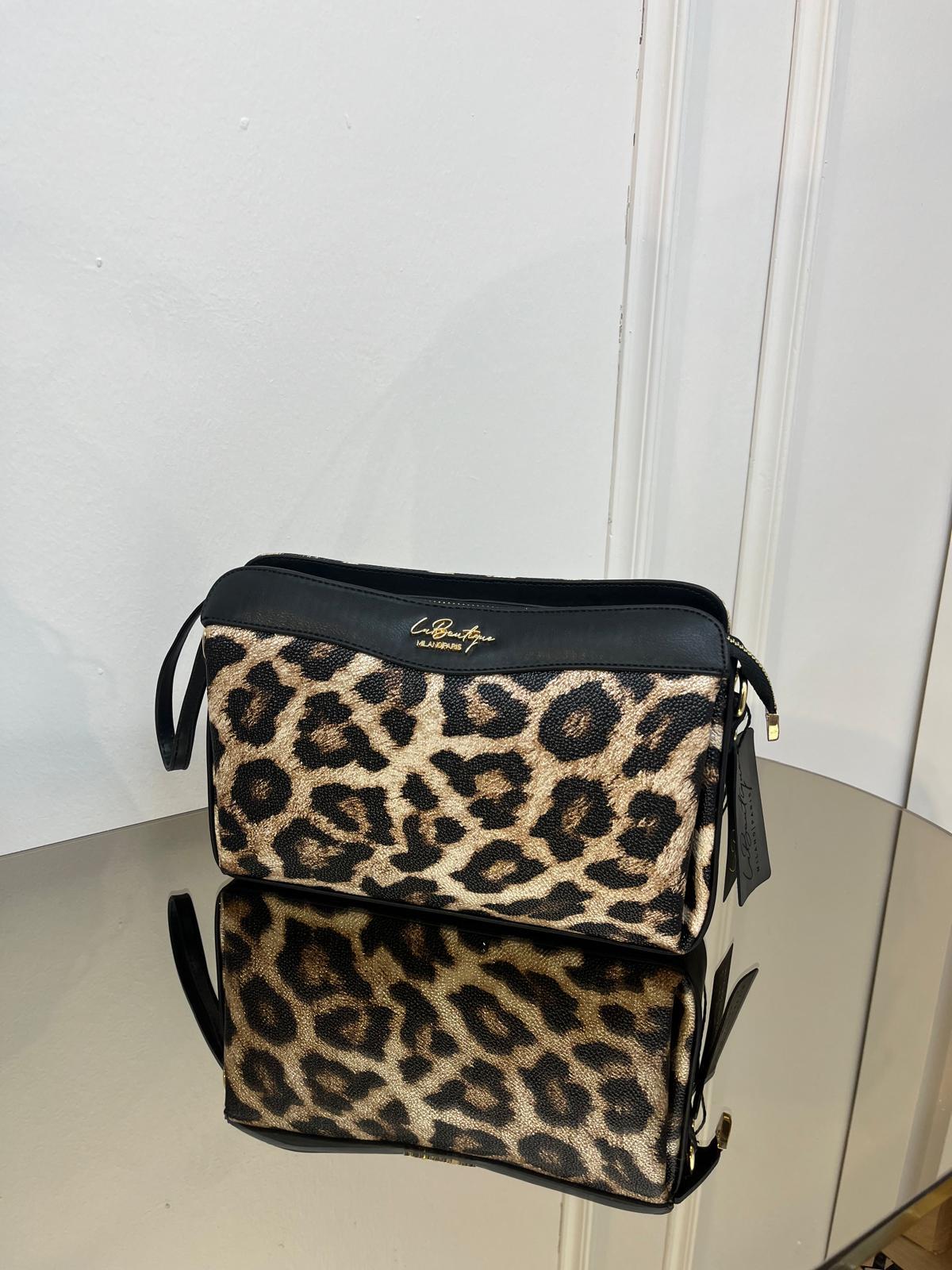 LB ÇANTA - 6012 - LEOPAR SİYAH