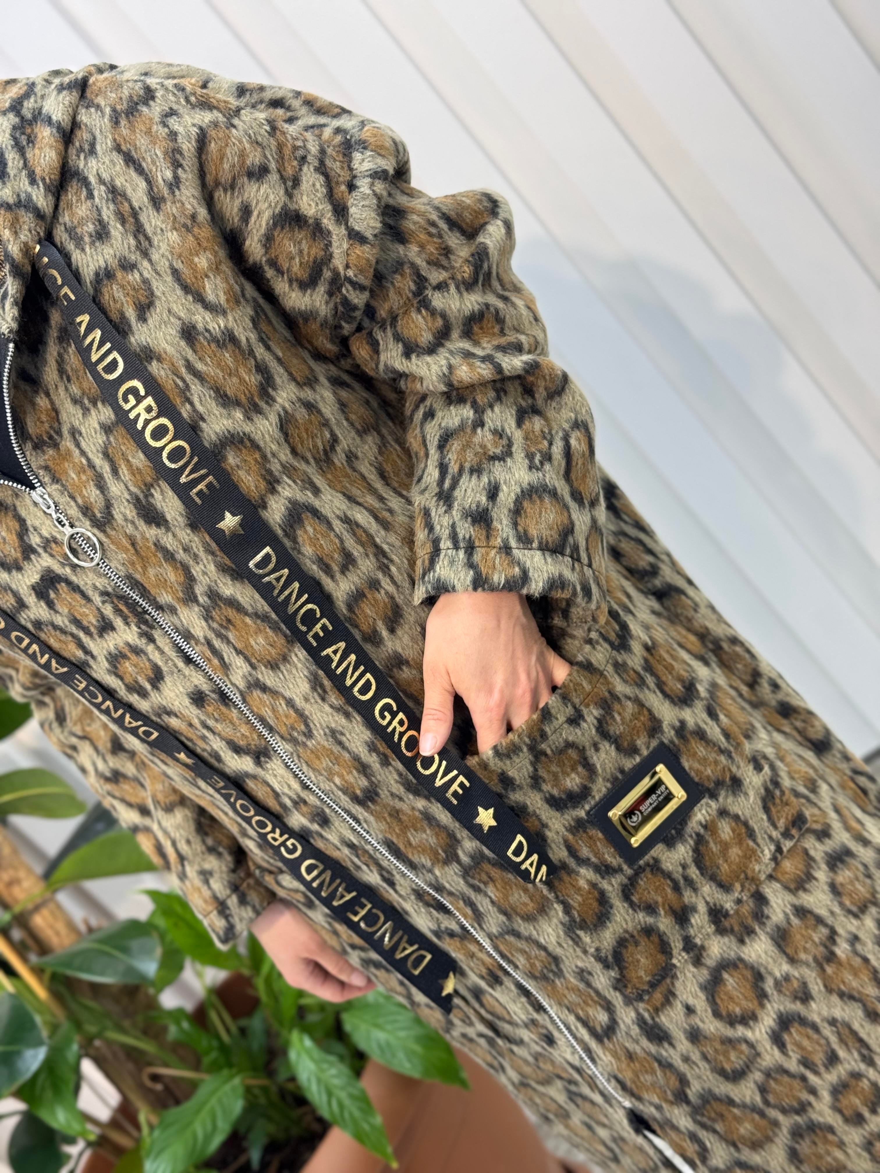 LEOPAR DESENLİ ÖRME KAP-2066