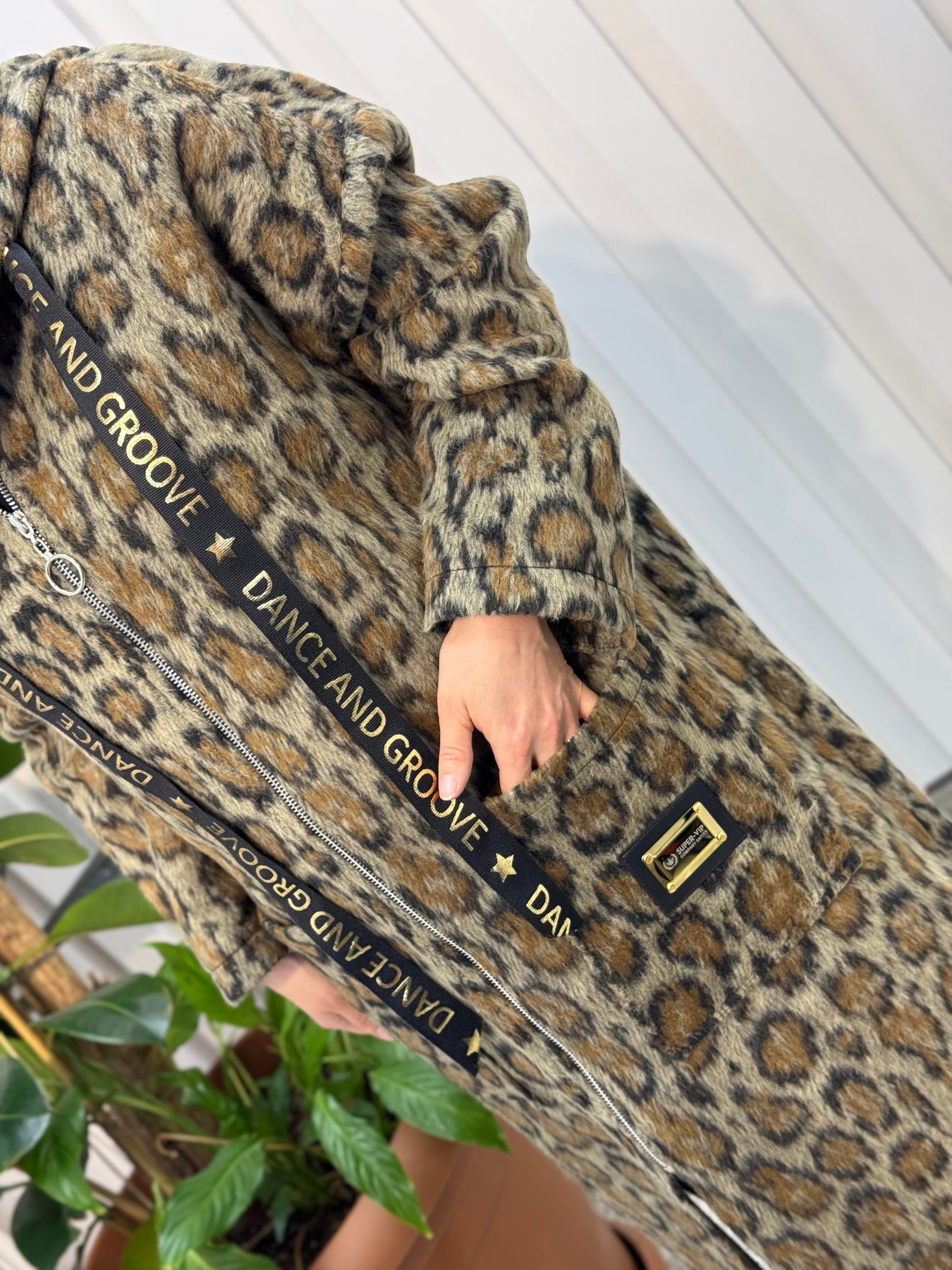 LEOPAR DESENLİ ÖRME KAP-2066