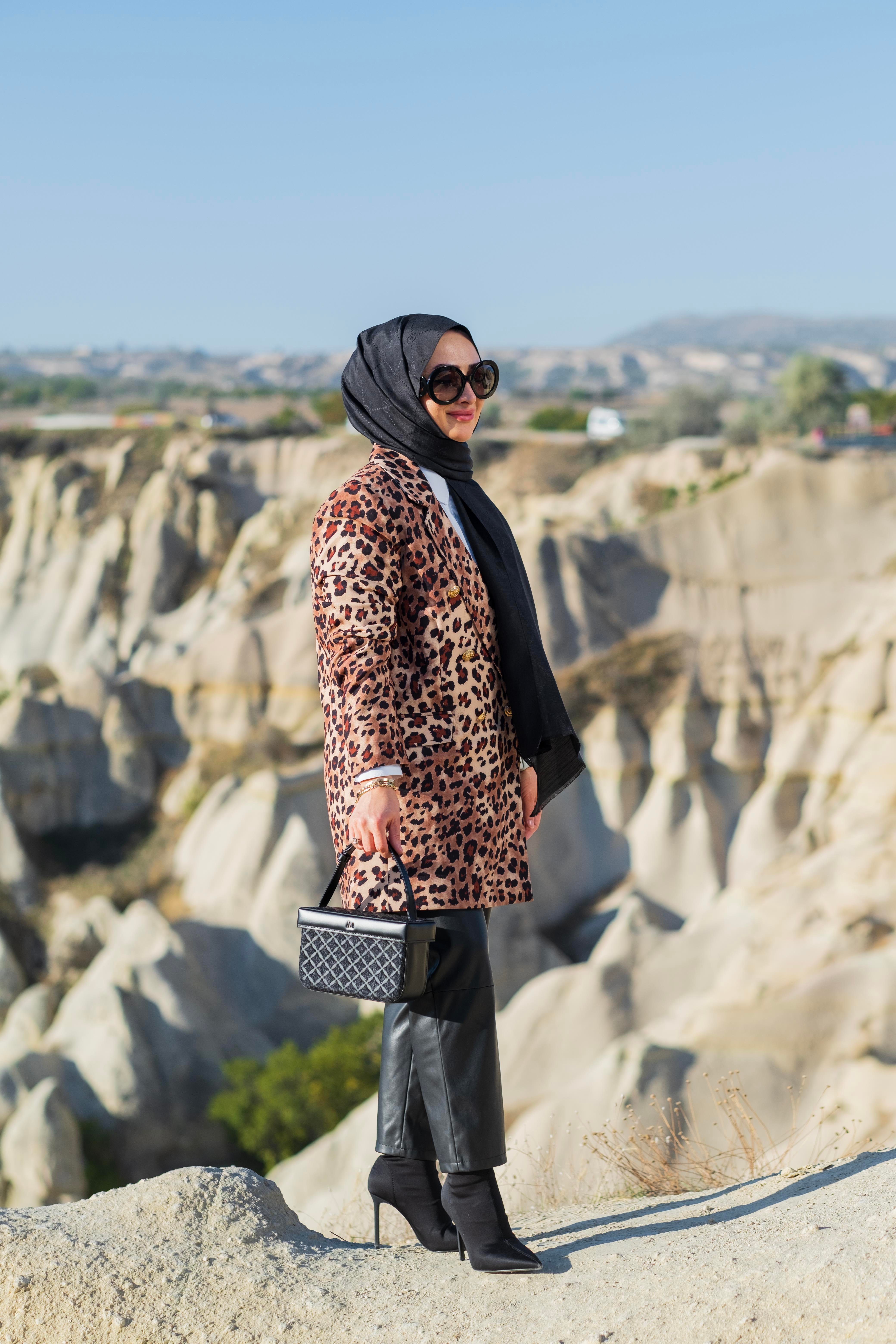 LEOPAR TEK DÜĞMELİ CEKET 