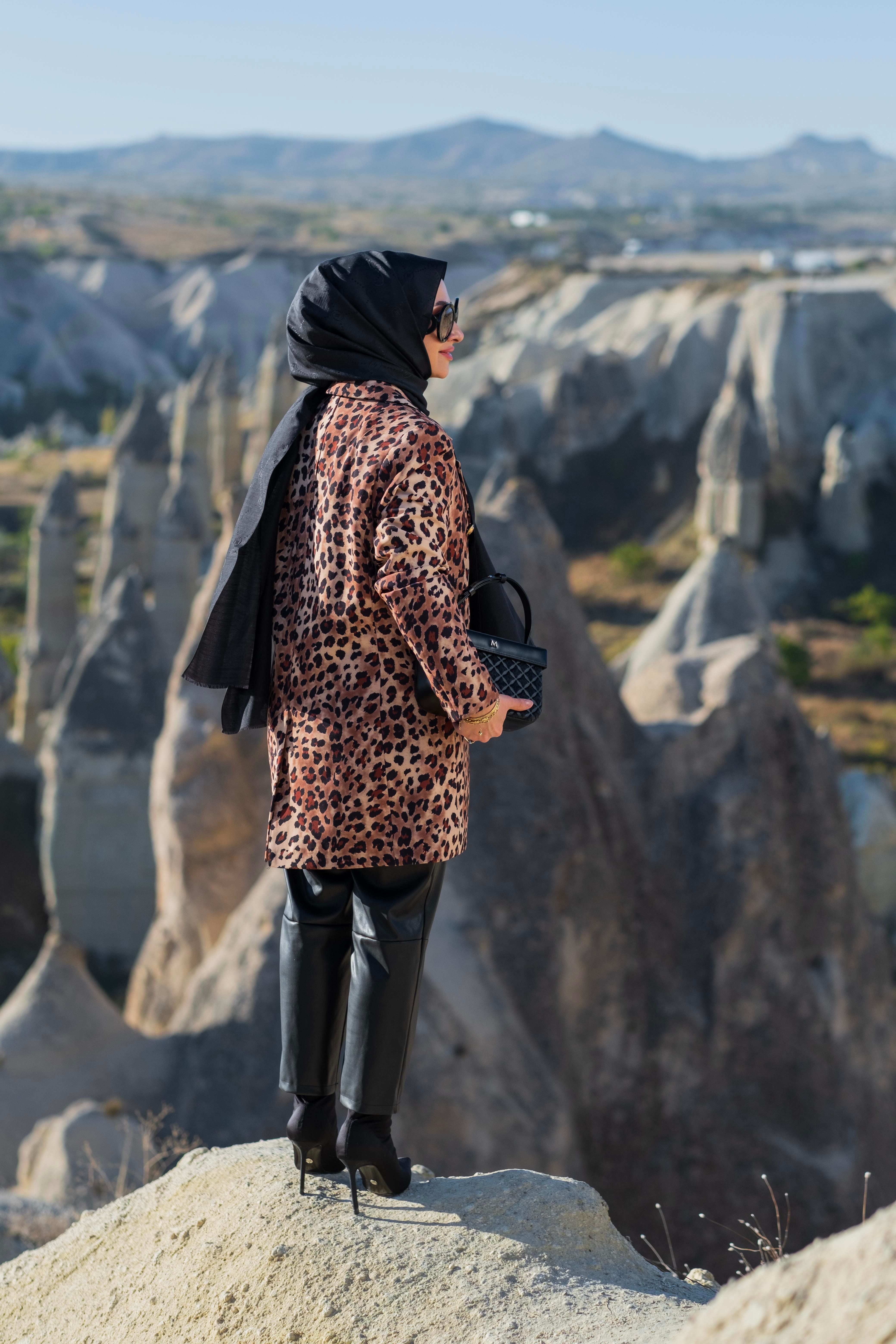 LEOPAR TEK DÜĞMELİ CEKET 