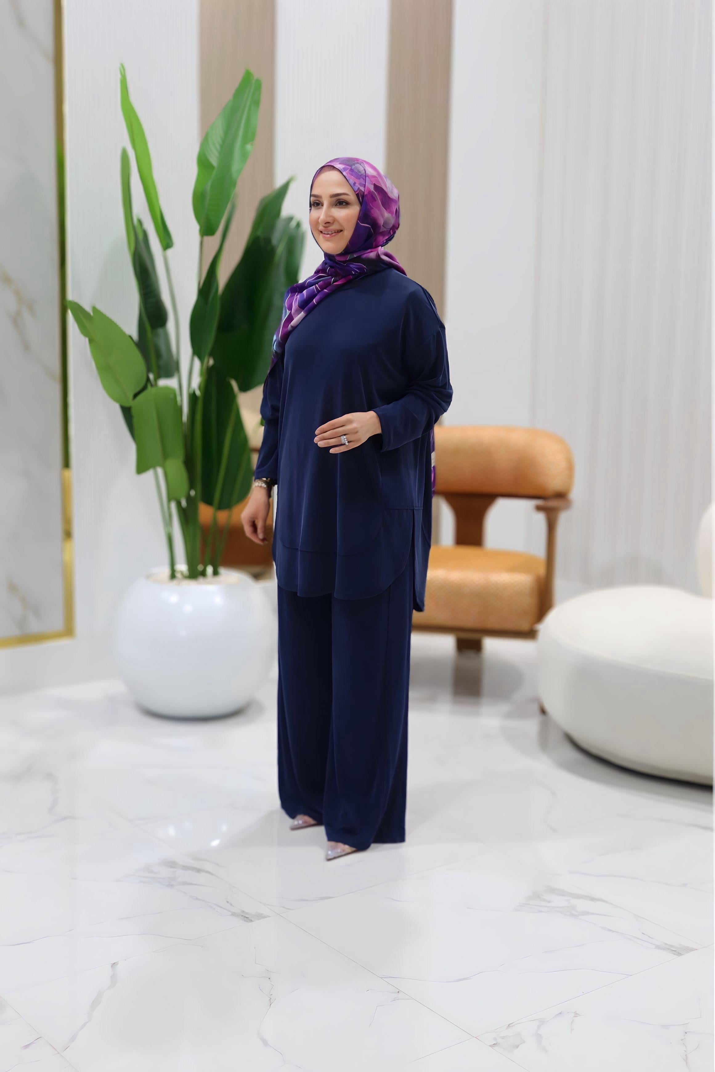 MODAL KUMAŞ PANTOLONLU TAKIM -14344