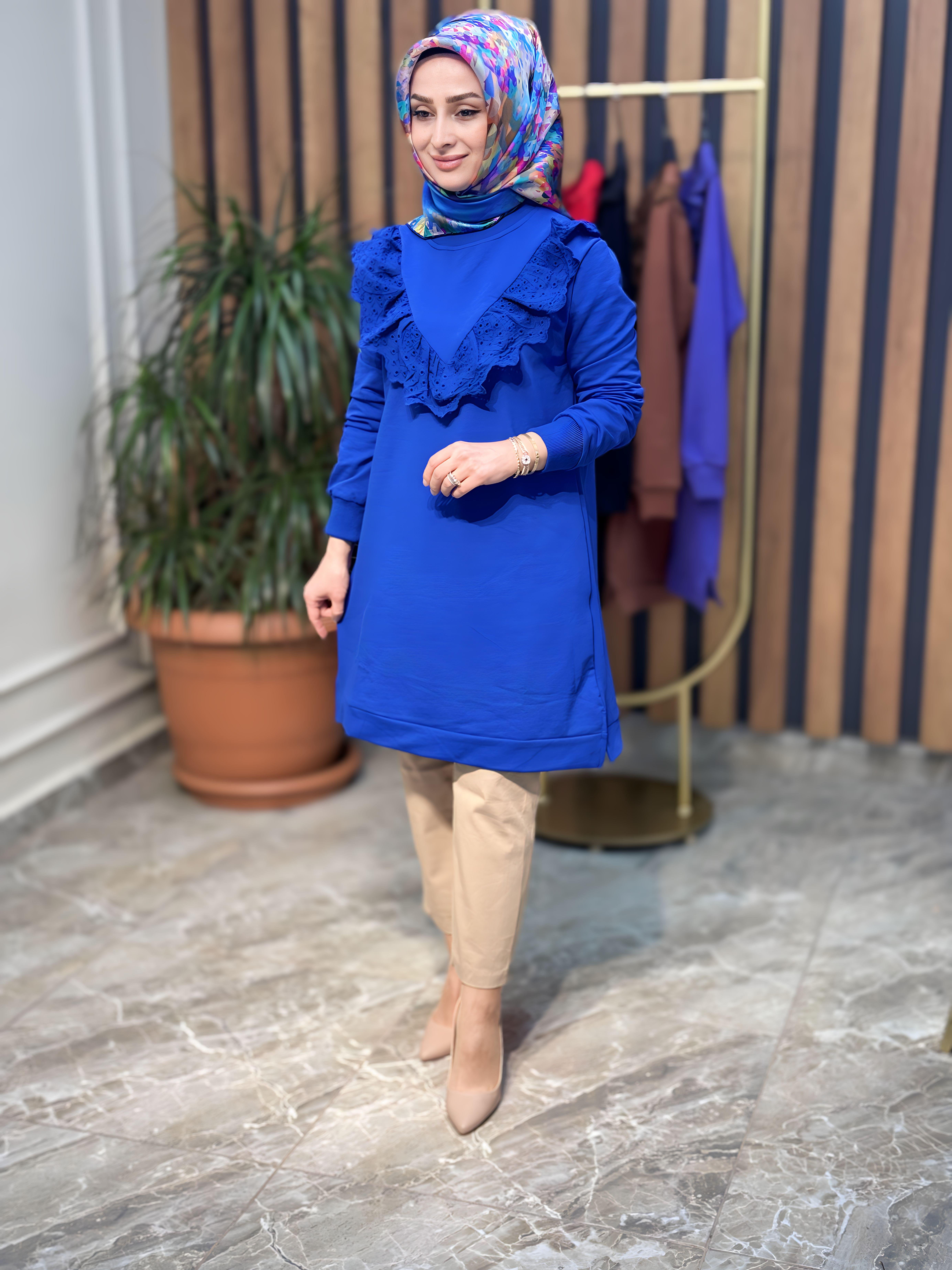 NOŞHE ÖN DANTELLİ TUNİK-44028