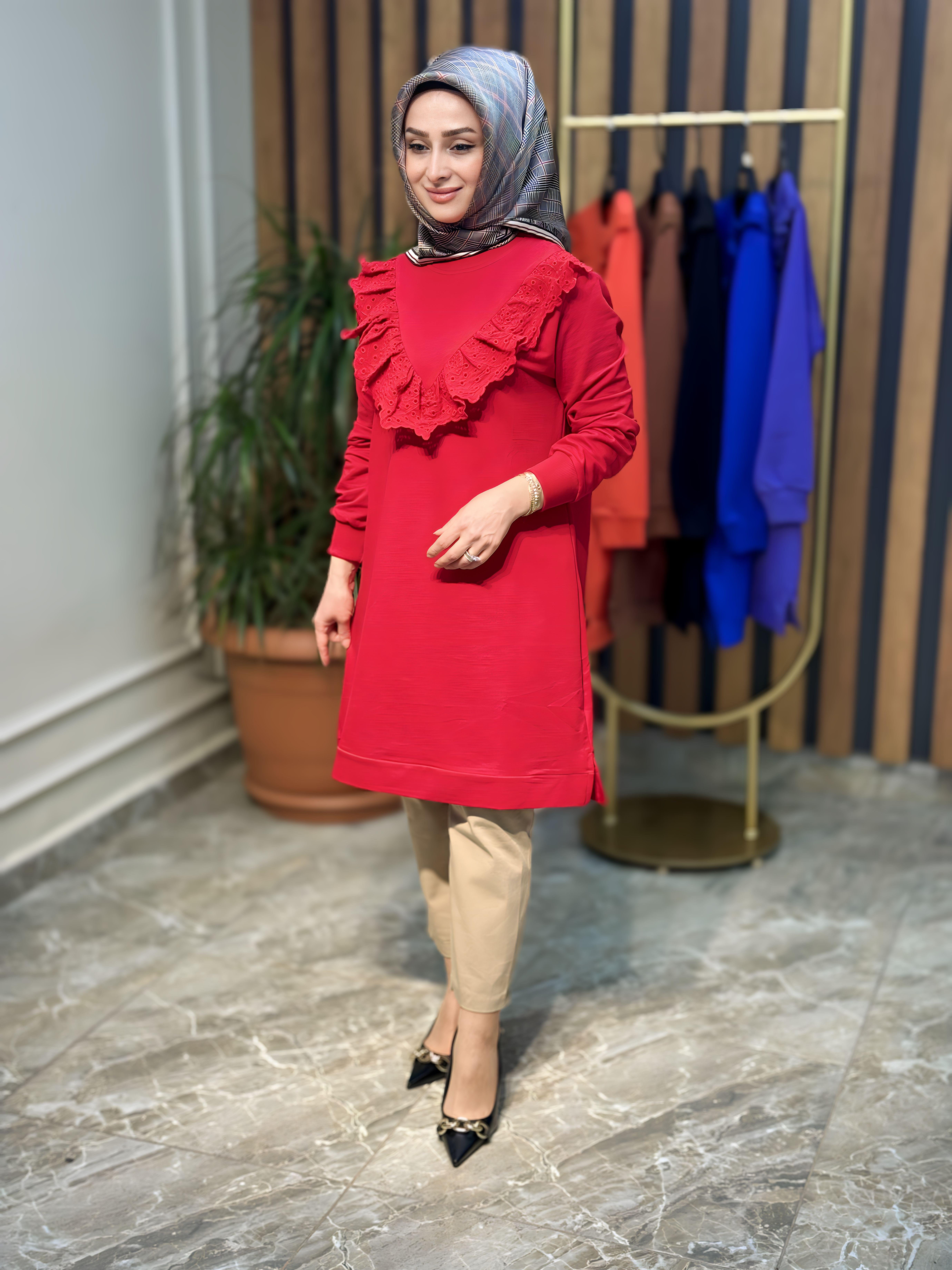 NOŞHE ÖN DANTELLİ TUNİK-44028
