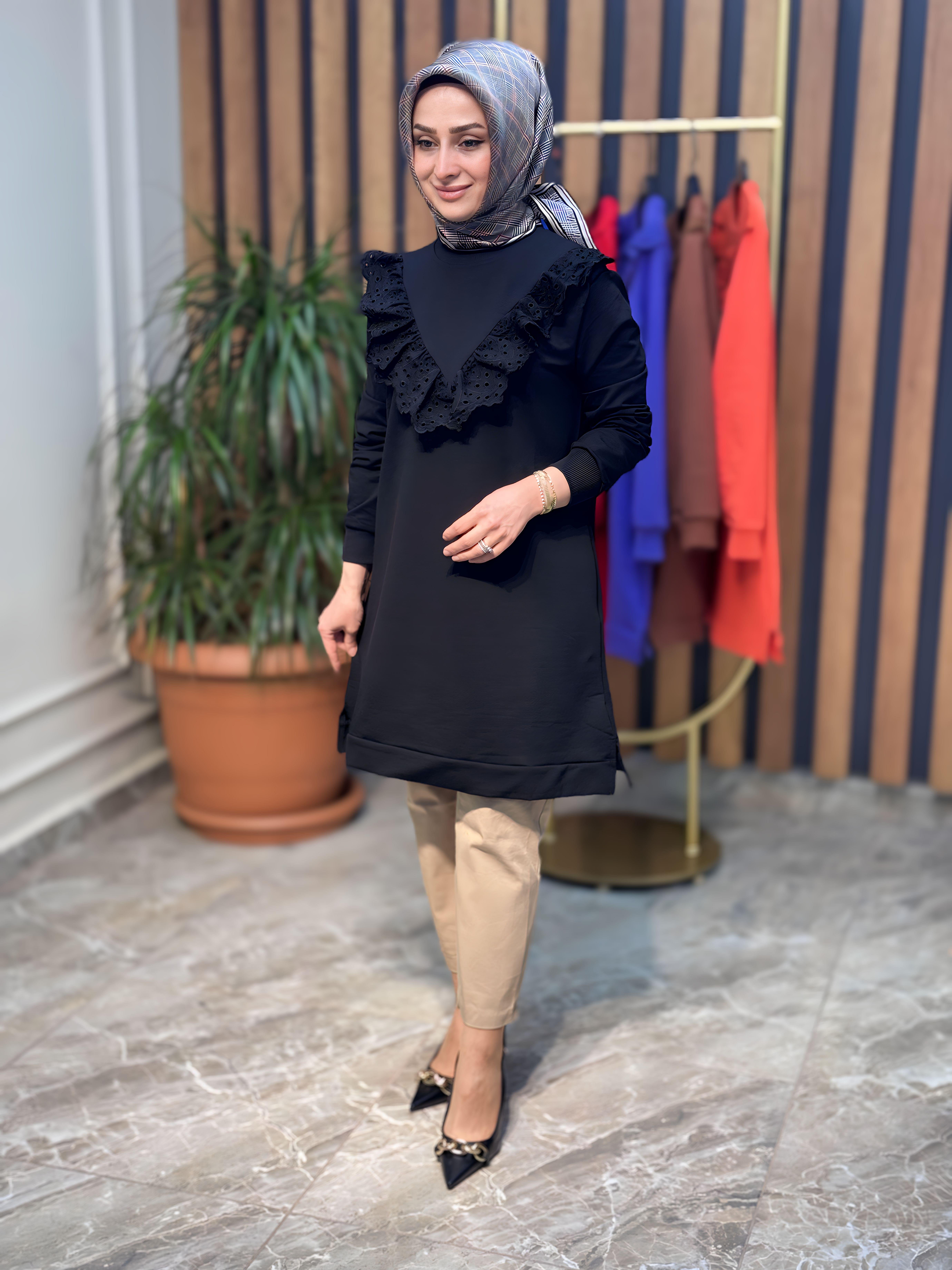 NOŞHE ÖN DANTELLİ TUNİK-44028