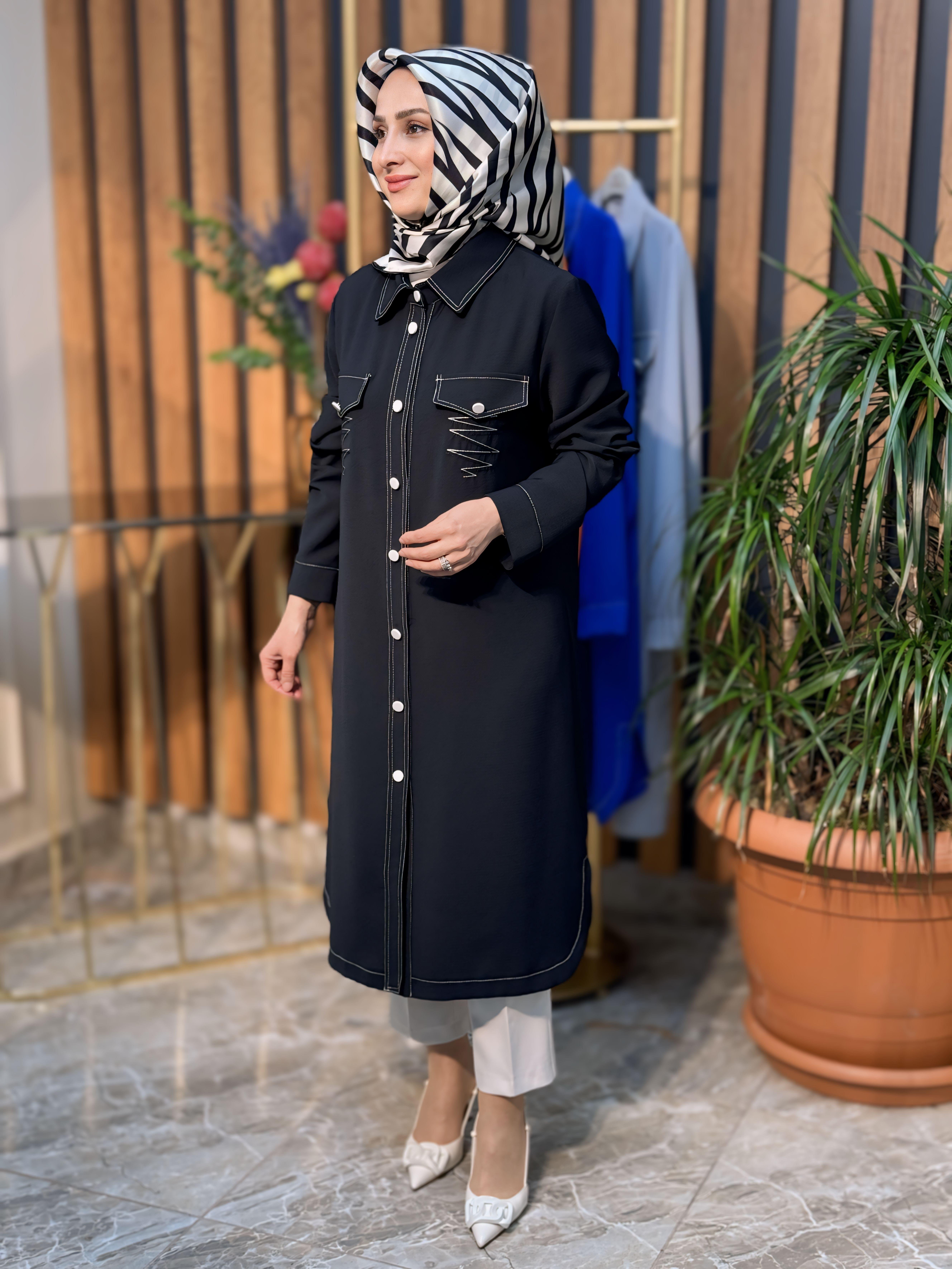 ÖNDEN DÜĞMELİ CEP DETAYLI TUNİK 1004
