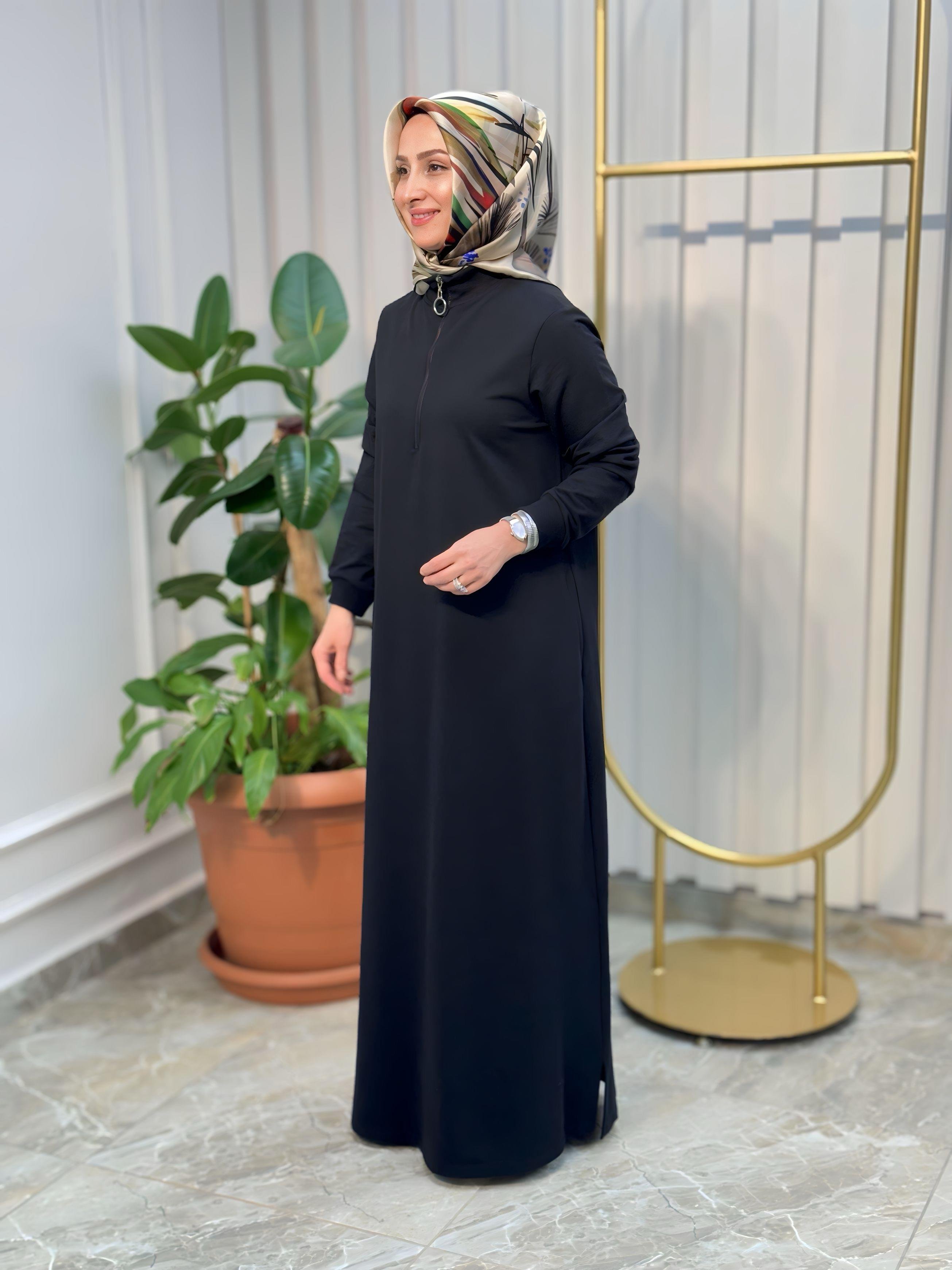 ÖNÜ YARIM FERMUARLI KADO ELBİSE - 7639