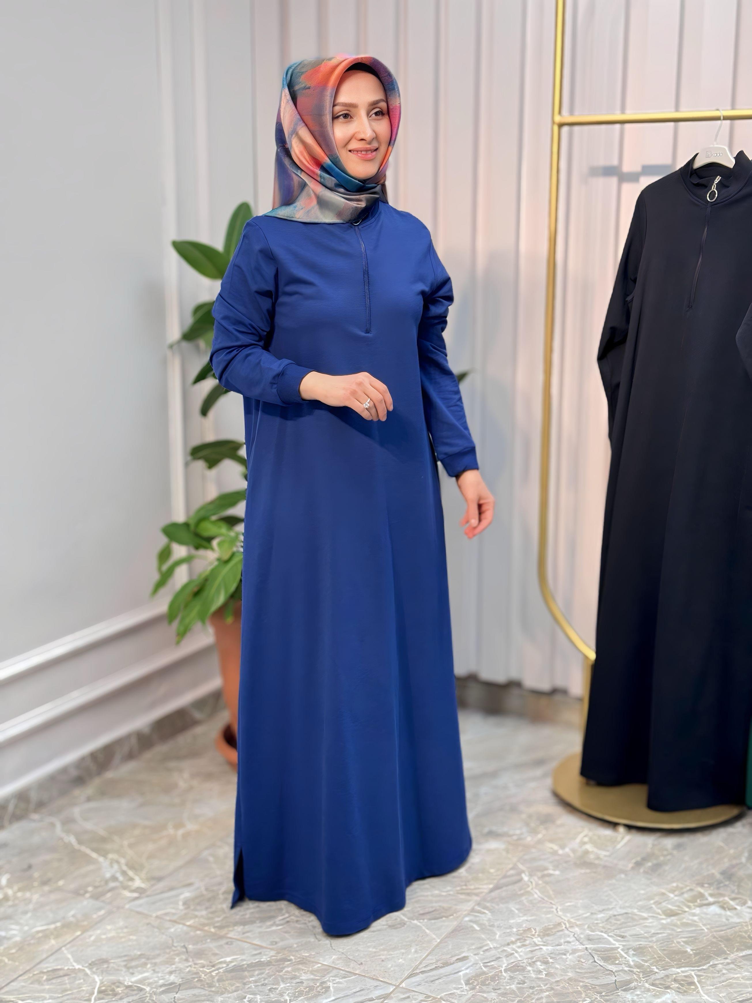 ÖNÜ YARIM FERMUARLI KADO ELBİSE - 7639