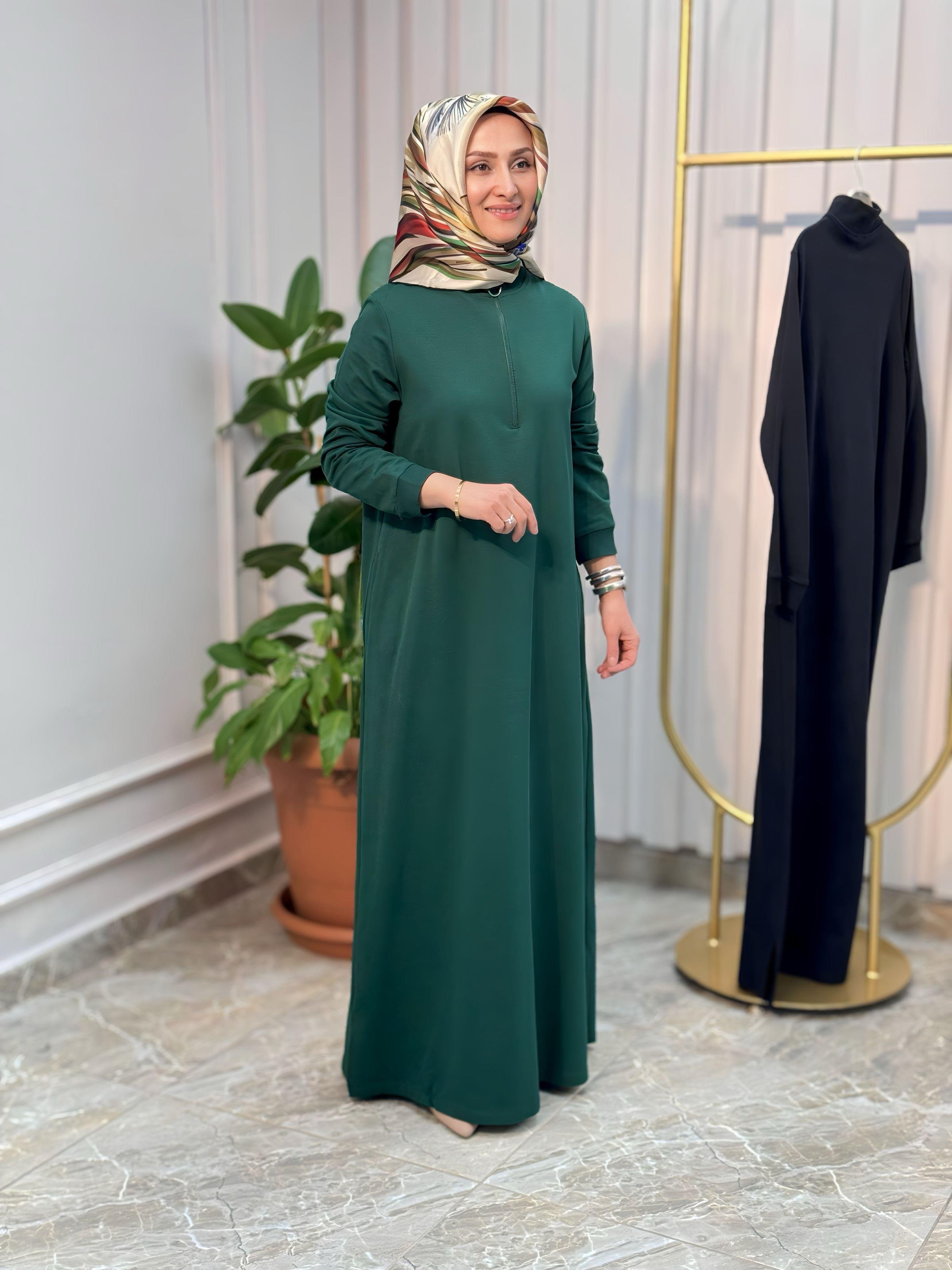 ÖNÜ YARIM FERMUARLI KADO ELBİSE - 7639