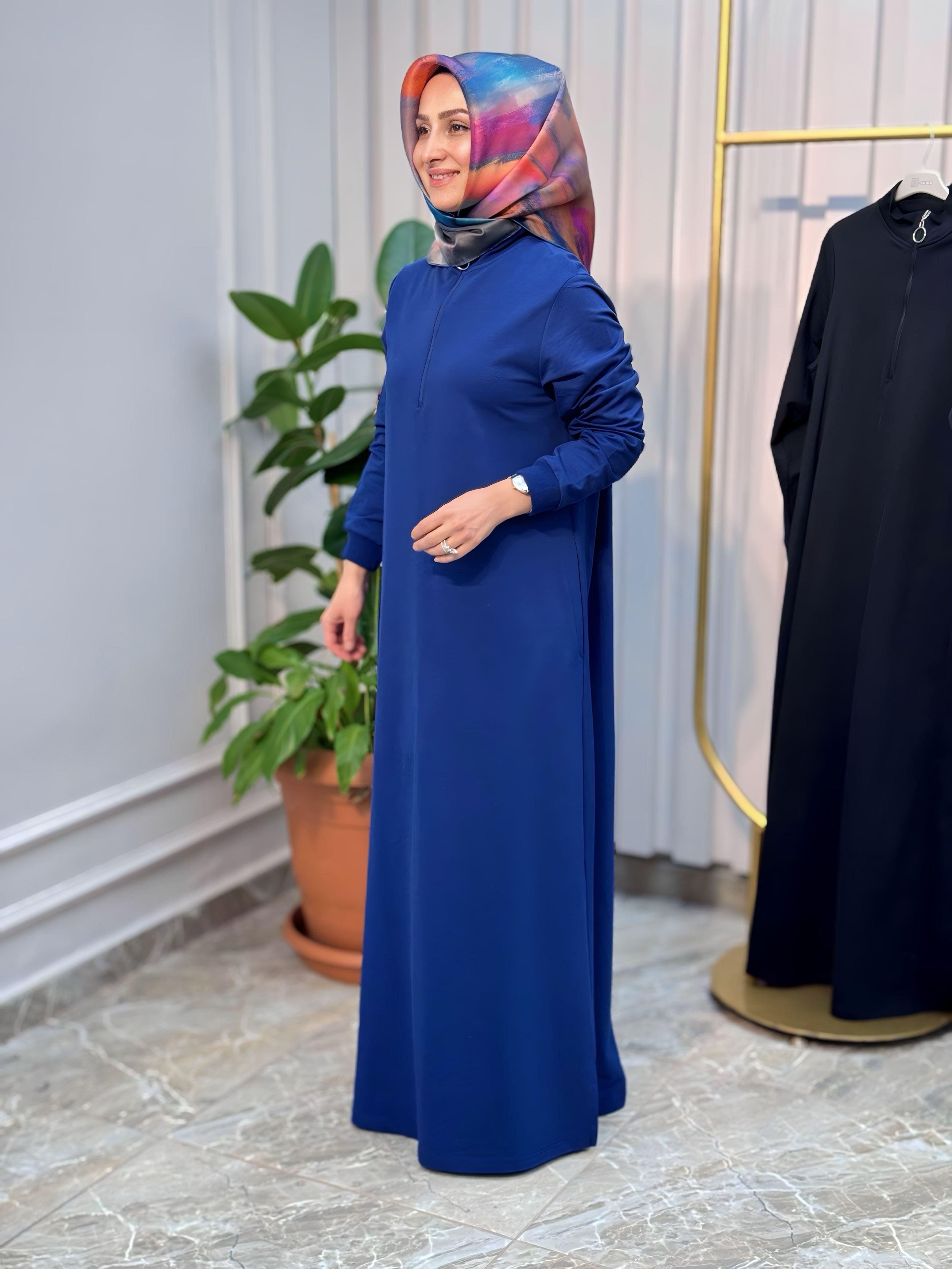 ÖNÜ YARIM FERMUARLI KADO ELBİSE - 7639