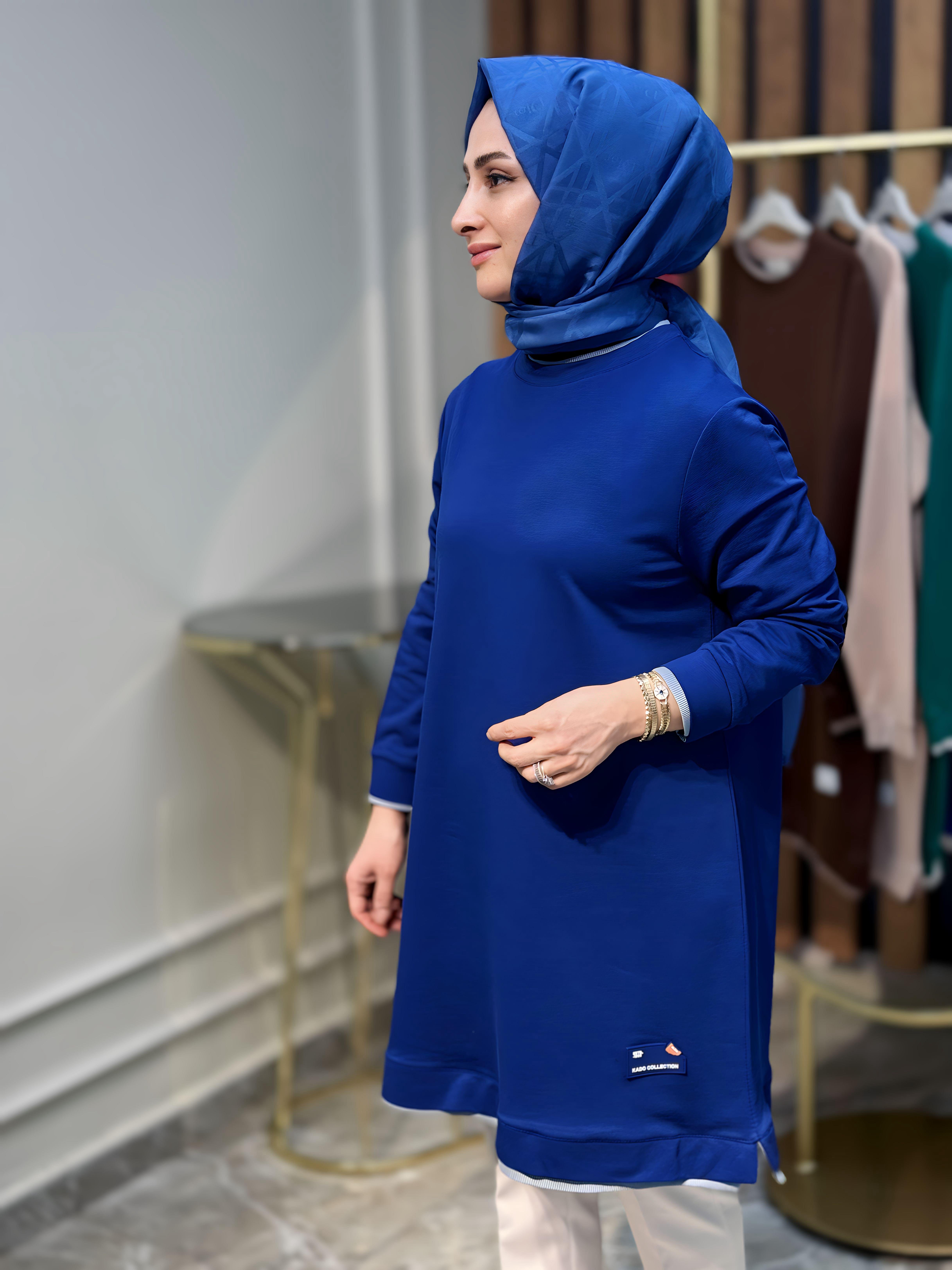 SOFF KADO ÇİFT YAKALI RENK GARNİLİ TUNİK-K7428