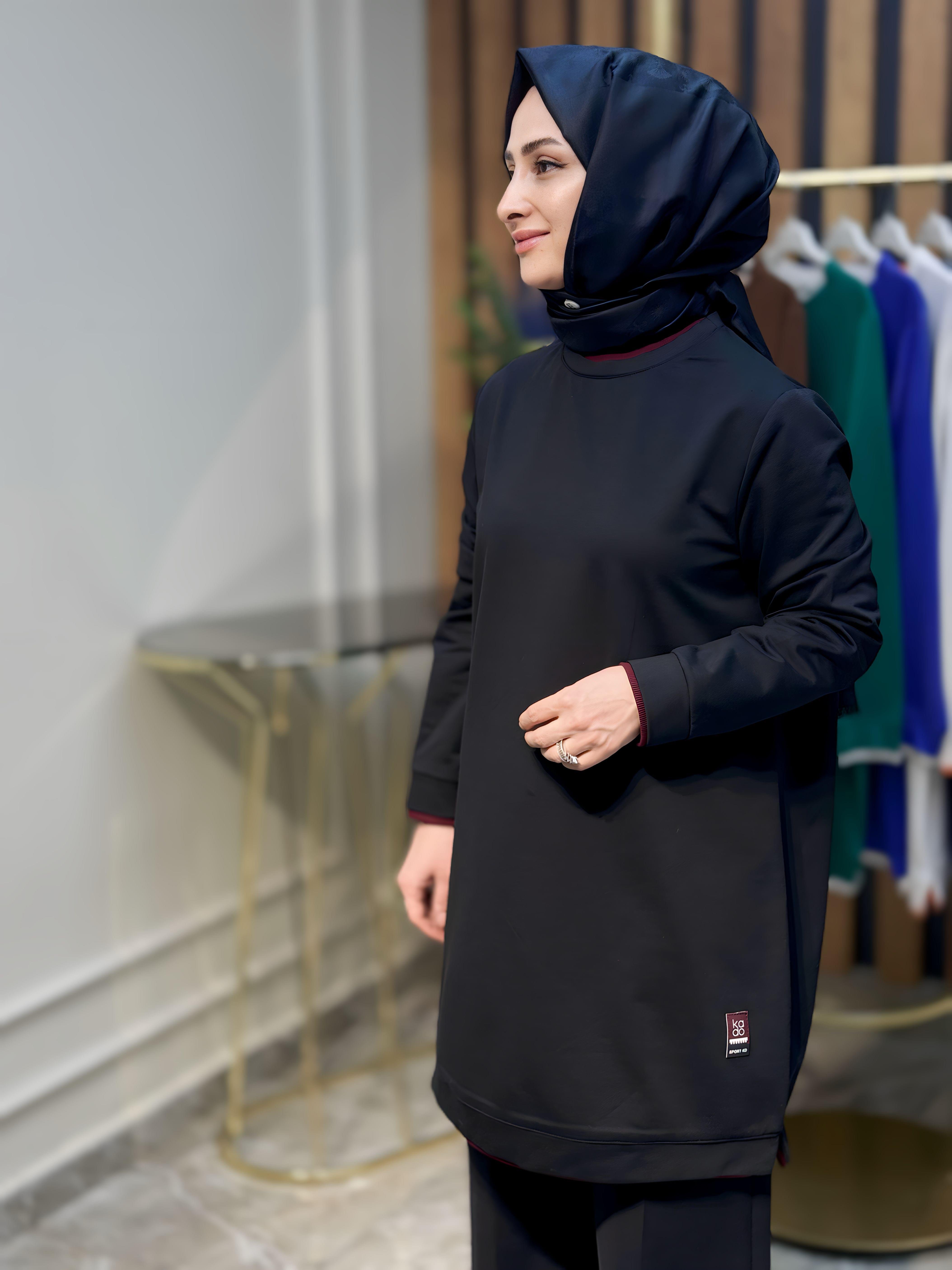 SOFF KADO ÇİFT YAKALI RENK GARNİLİ TUNİK-K7428