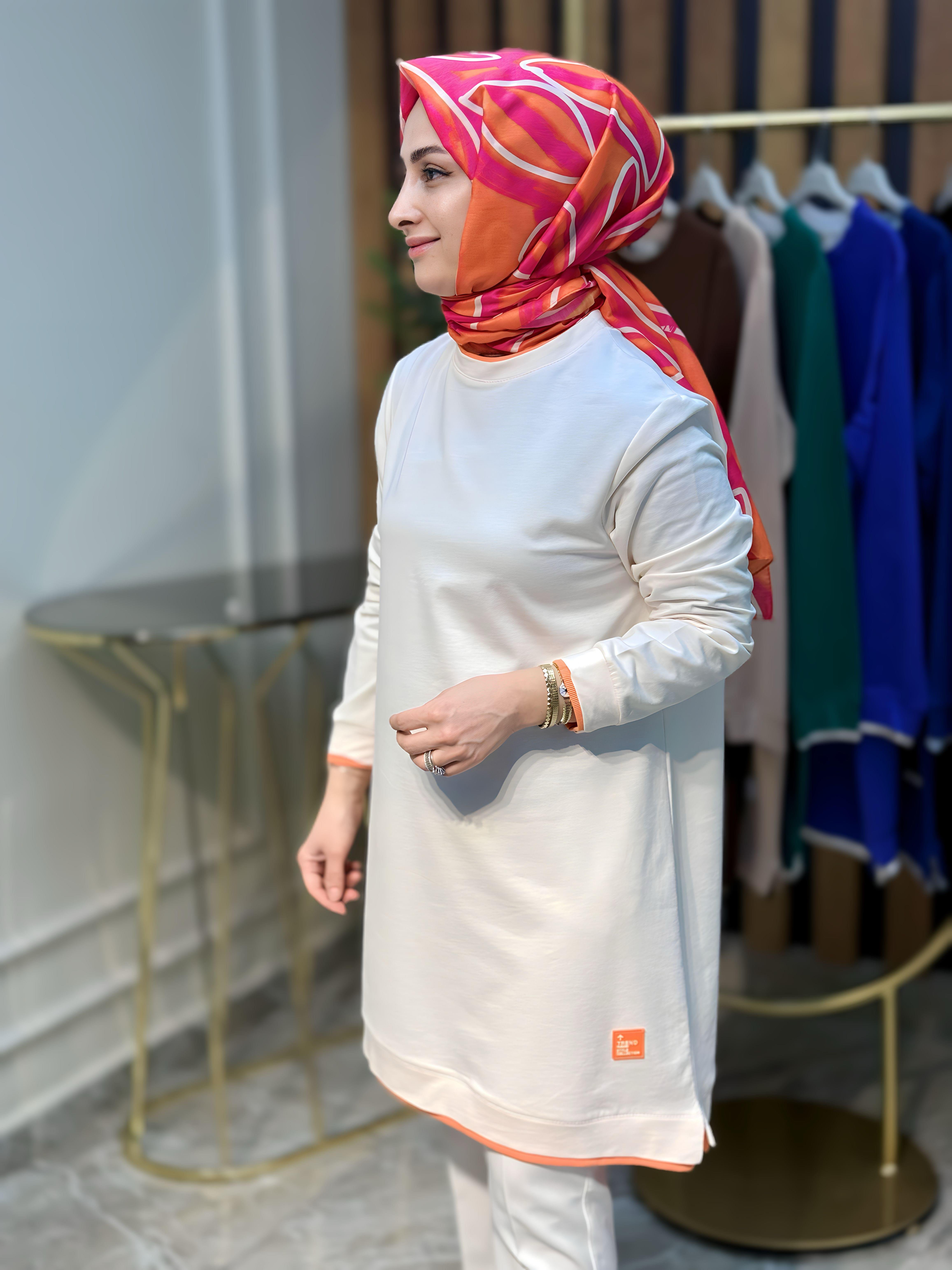SOFF KADO ÇİFT YAKALI RENK GARNİLİ TUNİK-K7428