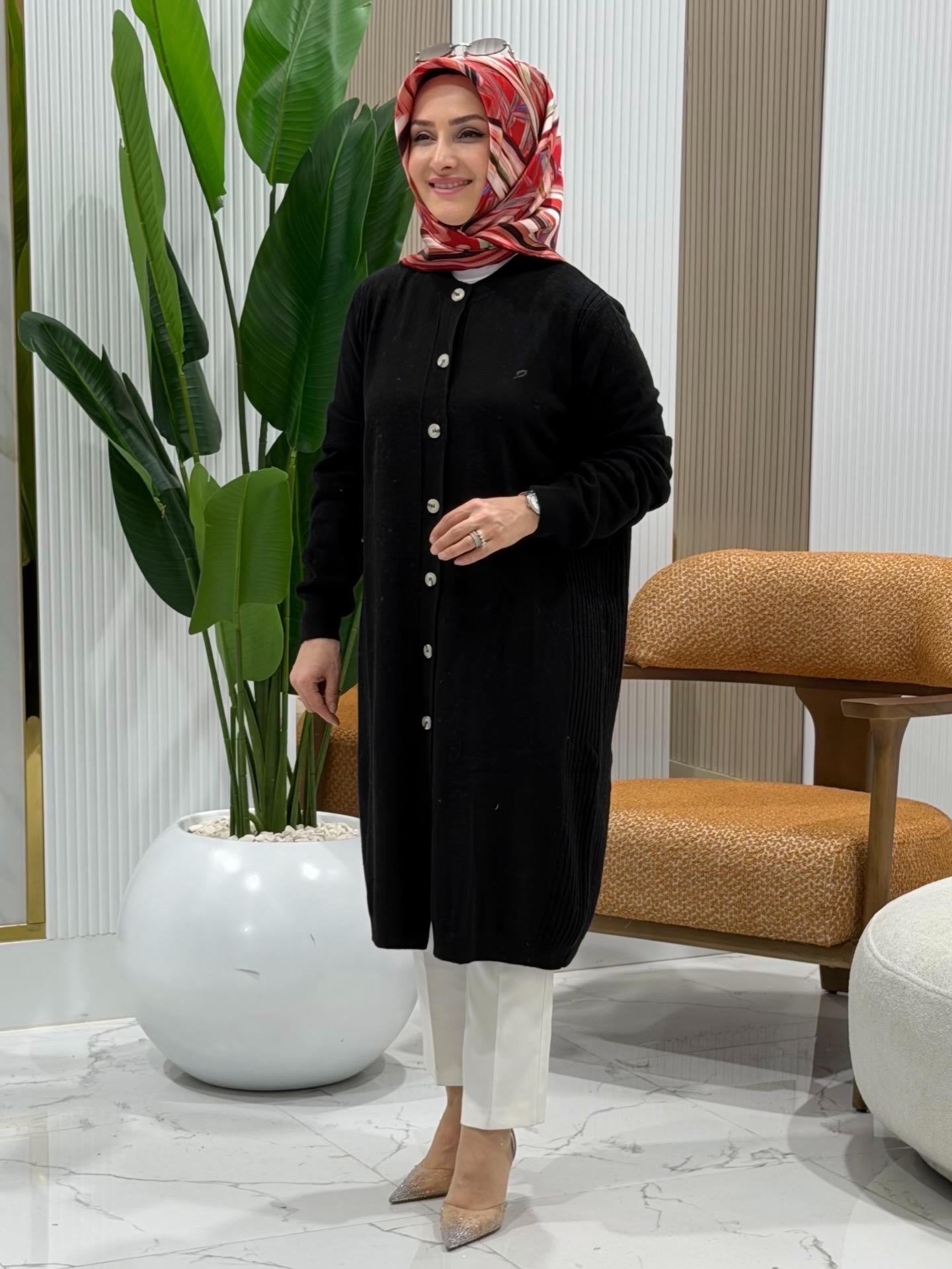 TIĞ TRİKO KAŞMİR HIRKA SİYAH- 14571.1