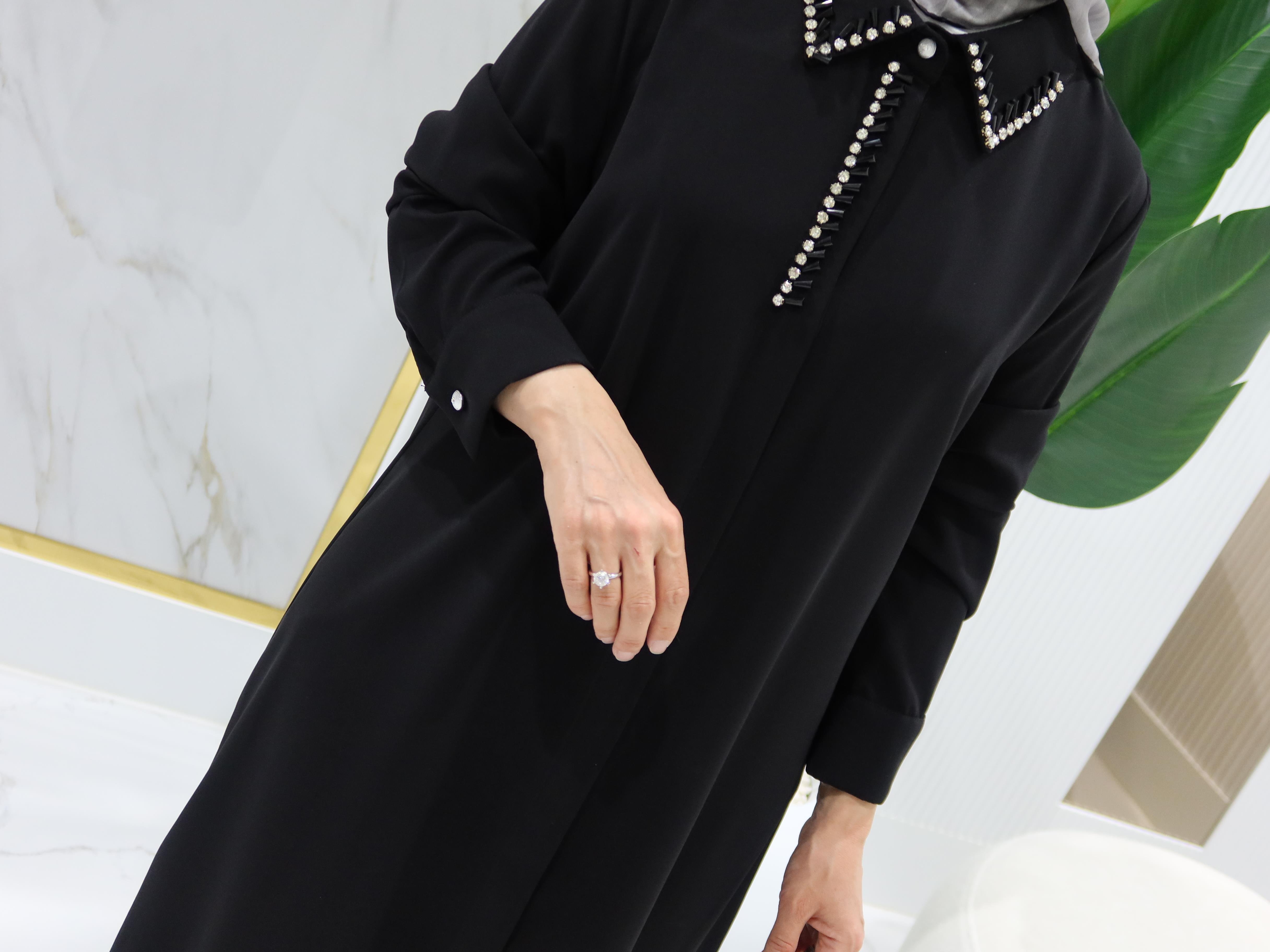 YAKA TAŞ DETAYLI TUNİK -2636