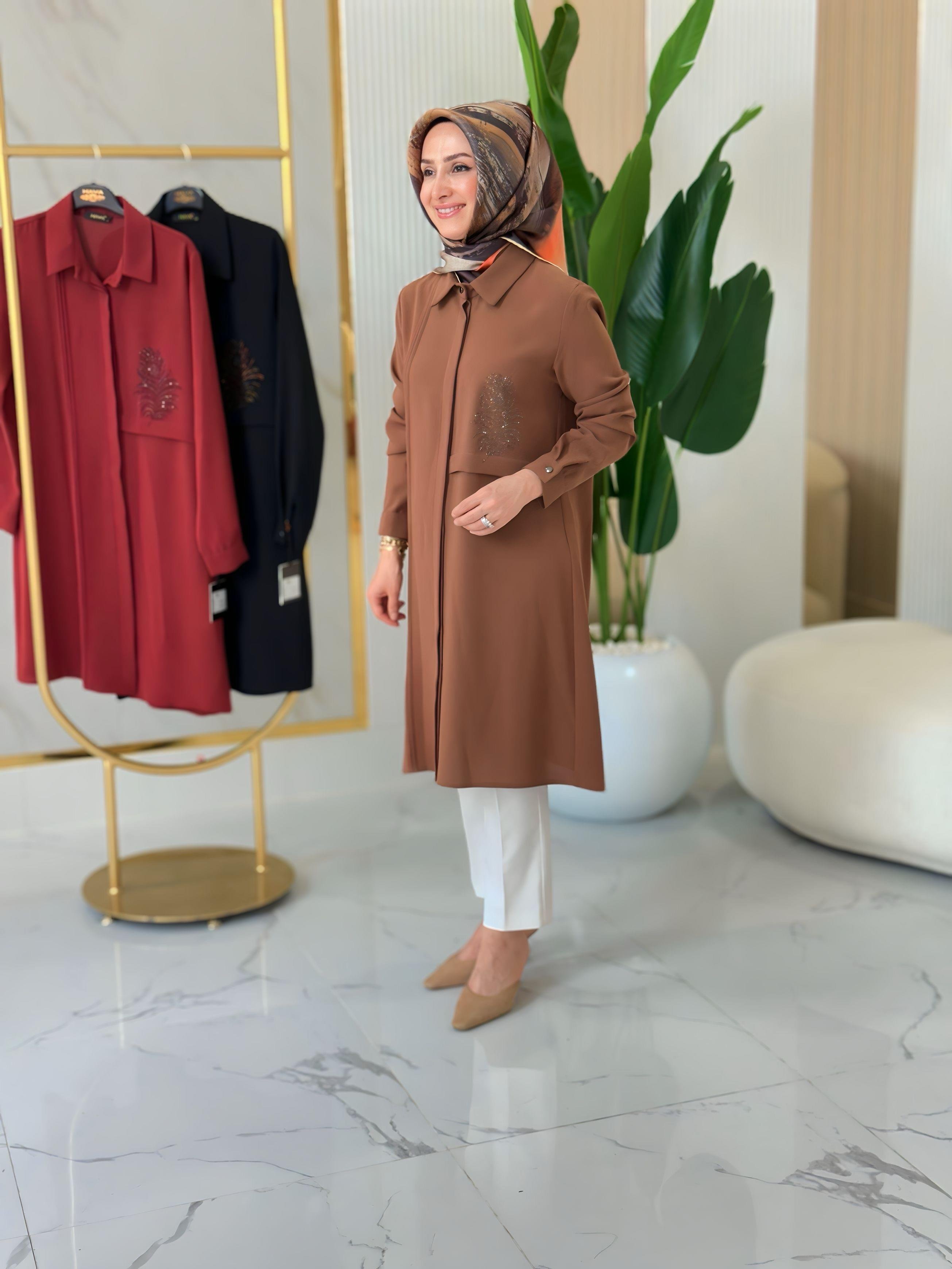 YAPRAK TAŞLI TUNİK- 1592