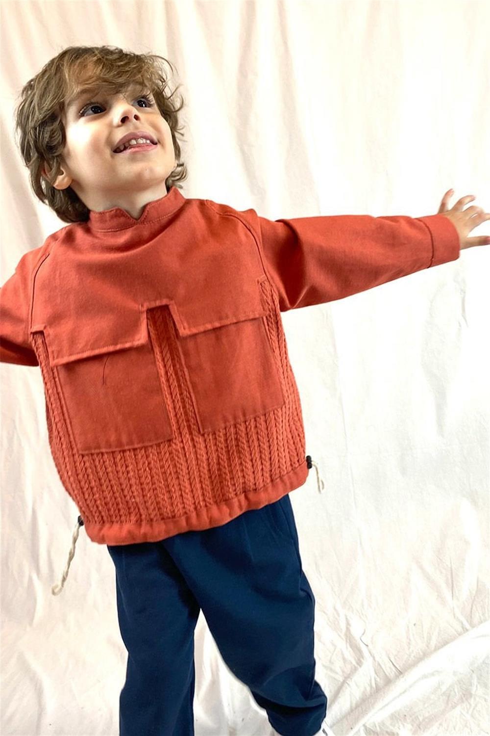 Çift Dokulu Çocuk Sweat
