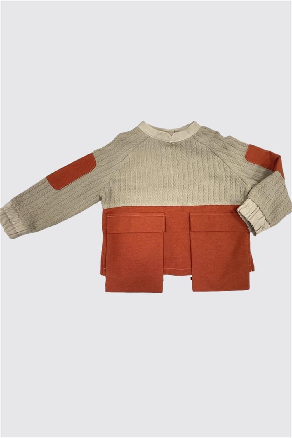 Çift Renkli Dokuma Erkek Çocuk Sweat