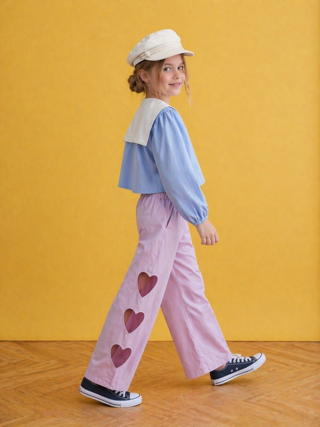 Cut Out Detaylı Pembe Pantolon