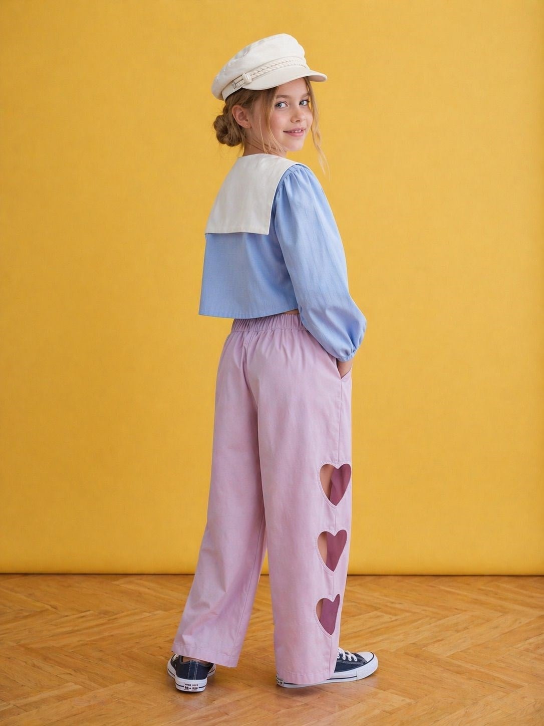 Cut Out Detaylı Pembe Pantolon