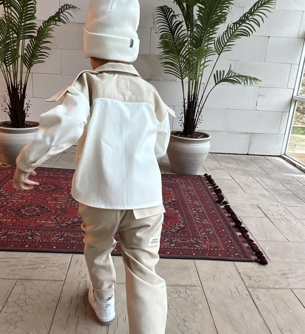 Erkek Çocuk Bej Gabardin Pantolon