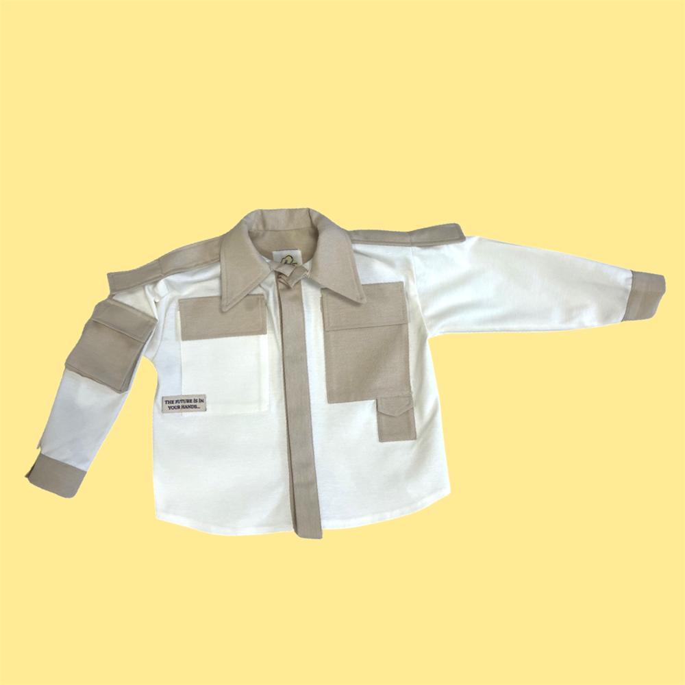 Erkek Çocuk Ekru Gabardin Gömlek