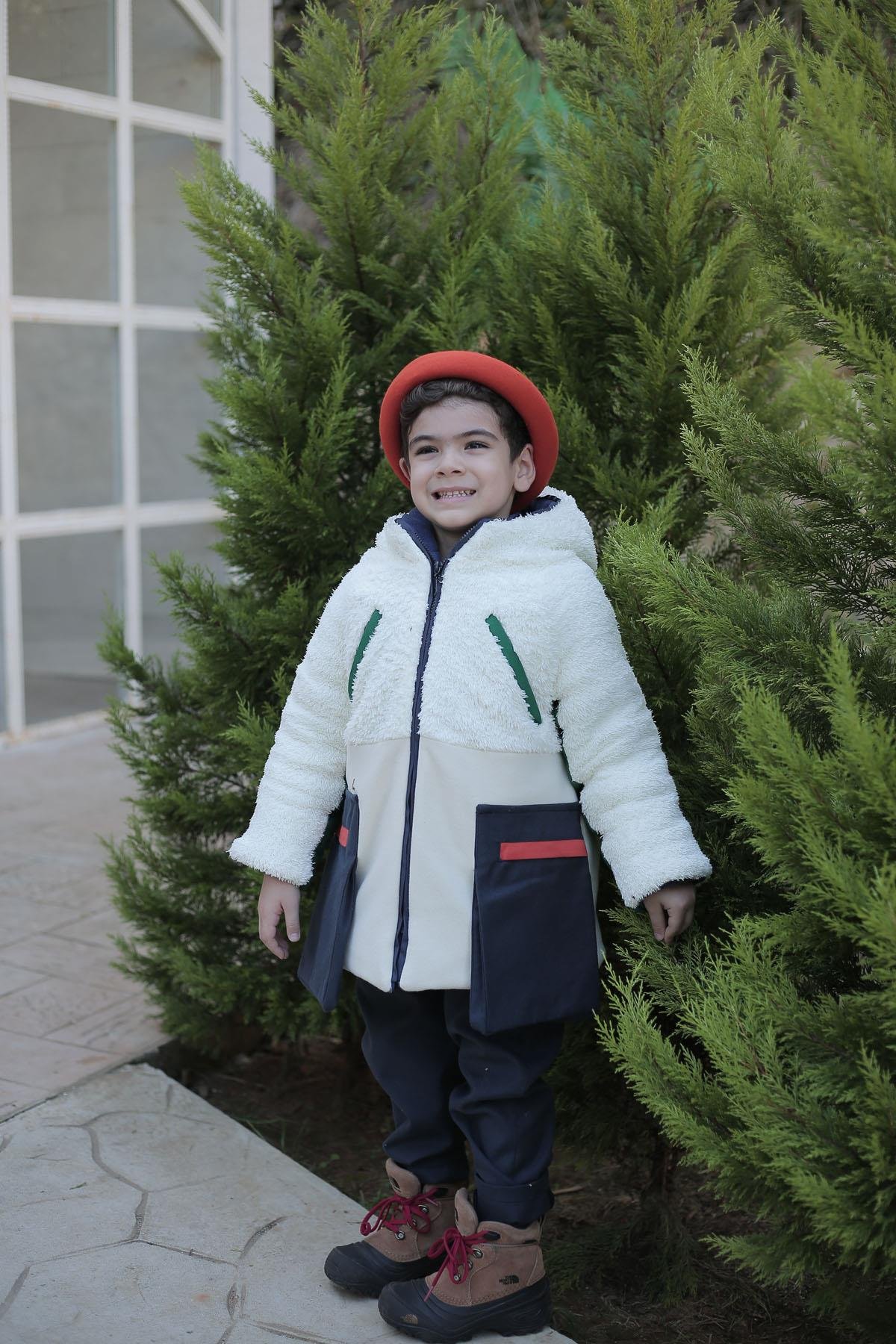 İçi Elyaf ve Polar Astarlı Erkek Çocuk Kaban