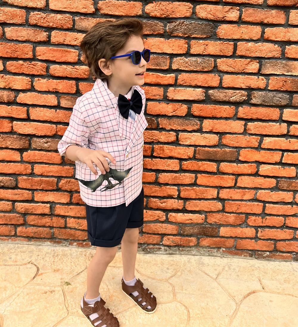 Lacivert Gabardin Şort