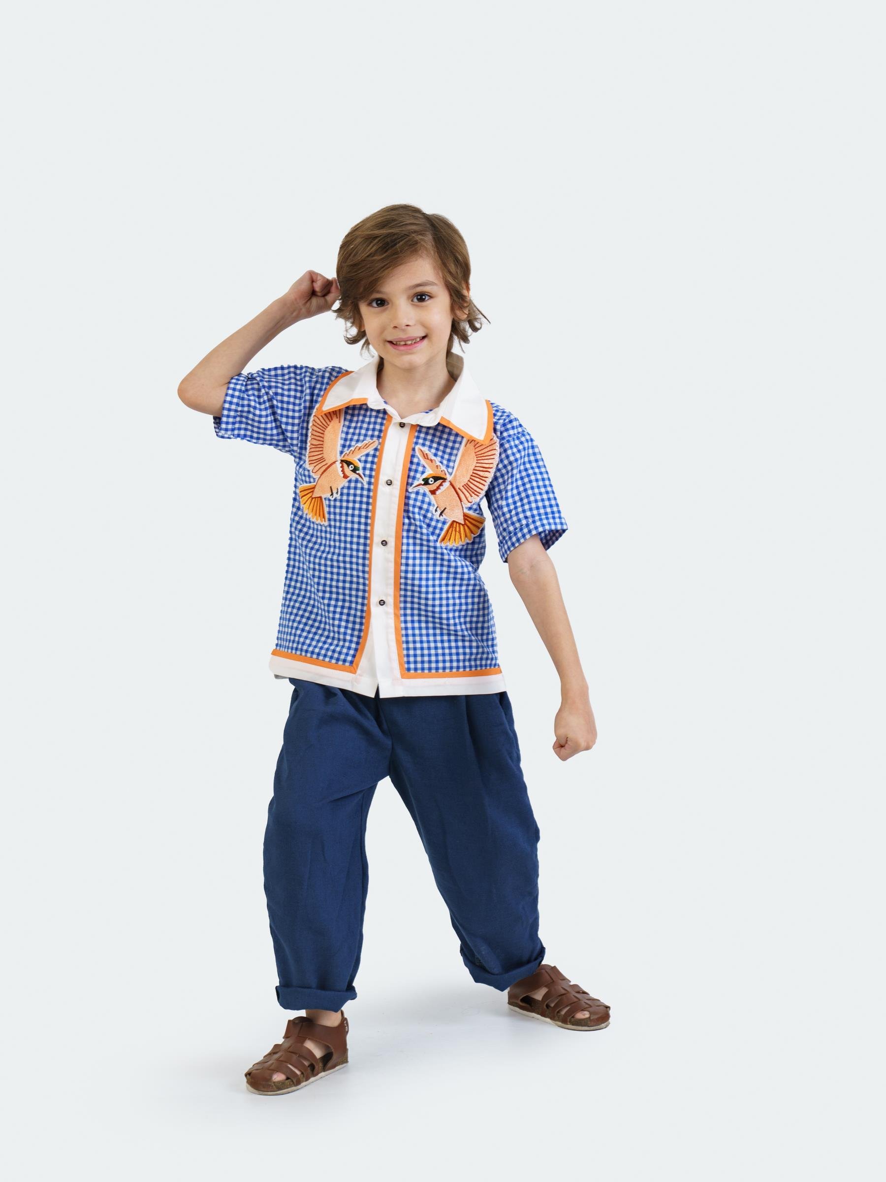 Lacivert Keten Pantolon