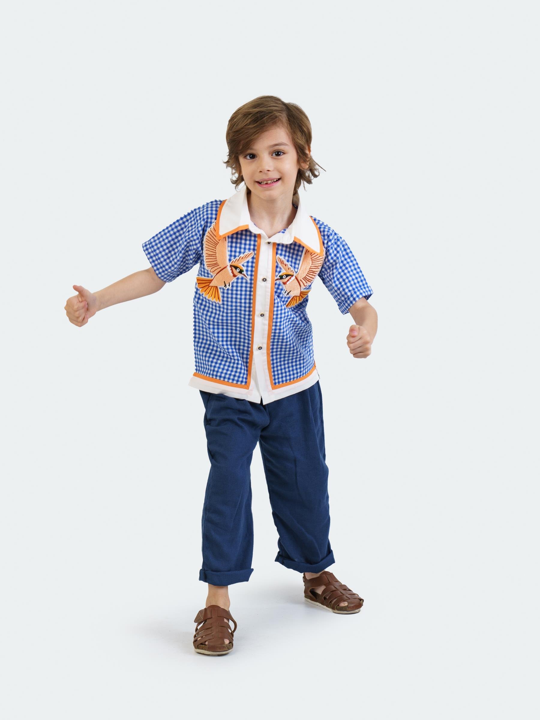 Lacivert Keten Pantolon