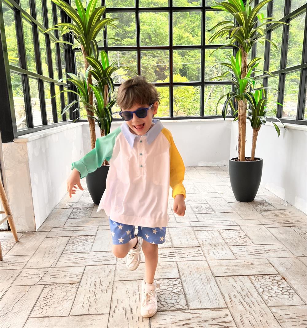 Renk Bloklu Poplin Gömlek