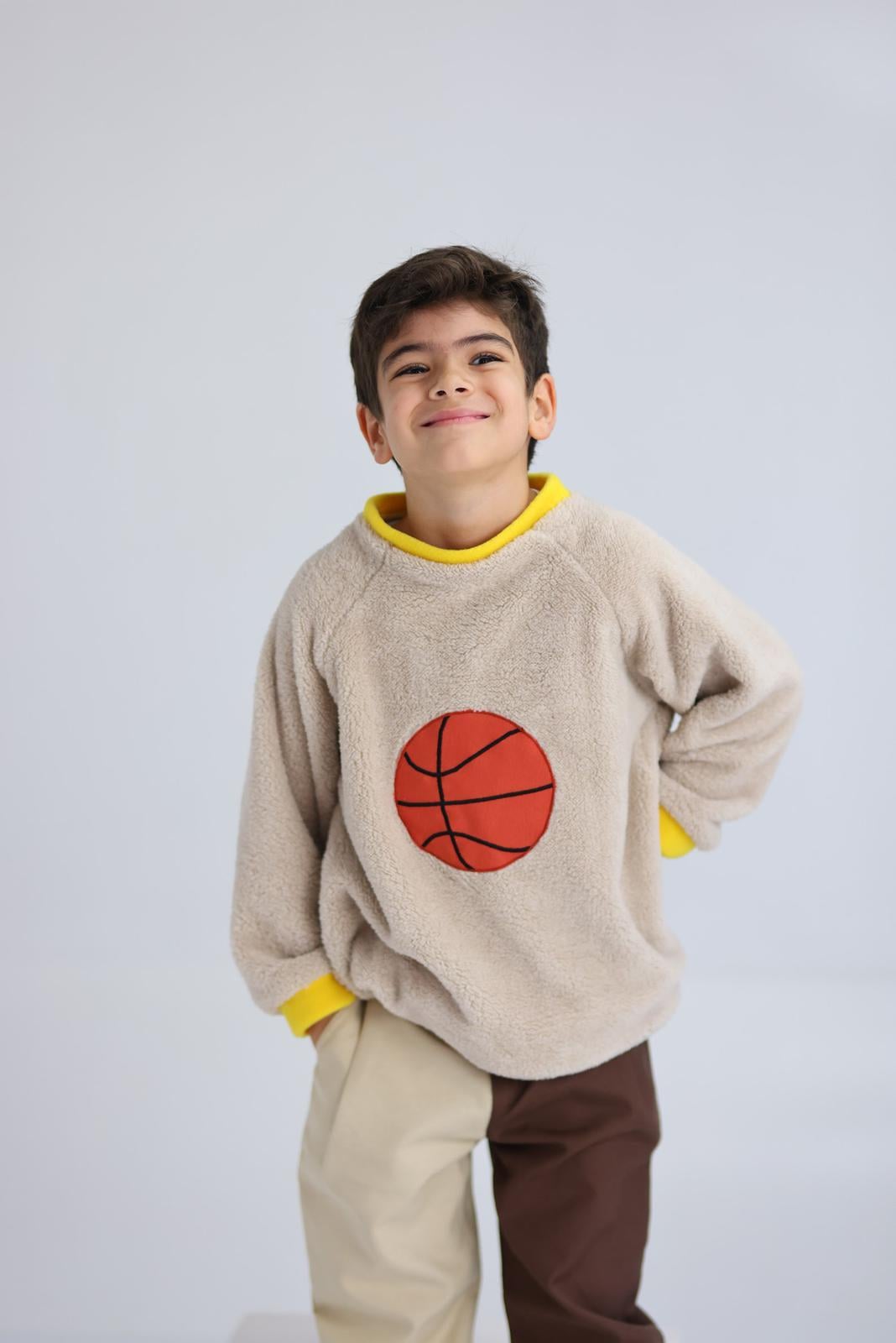 Welsoft Kürk Basket Nakışlı Sweat