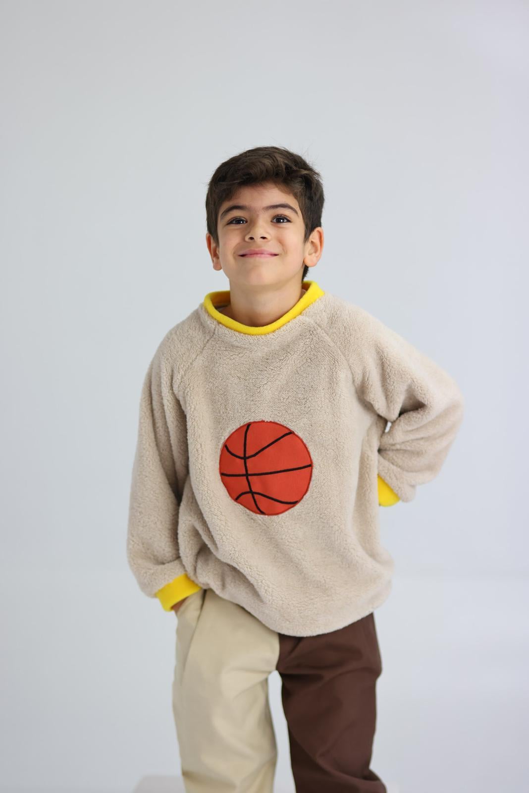 Welsoft Kürk Basket Nakışlı Sweat