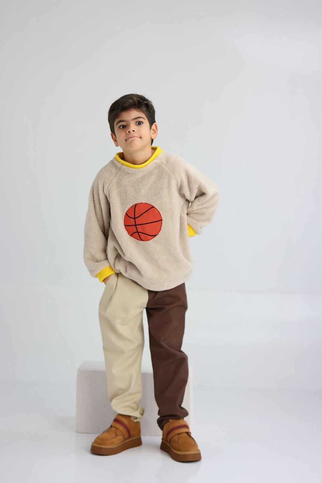 Welsoft Kürk Basket Nakışlı Sweat