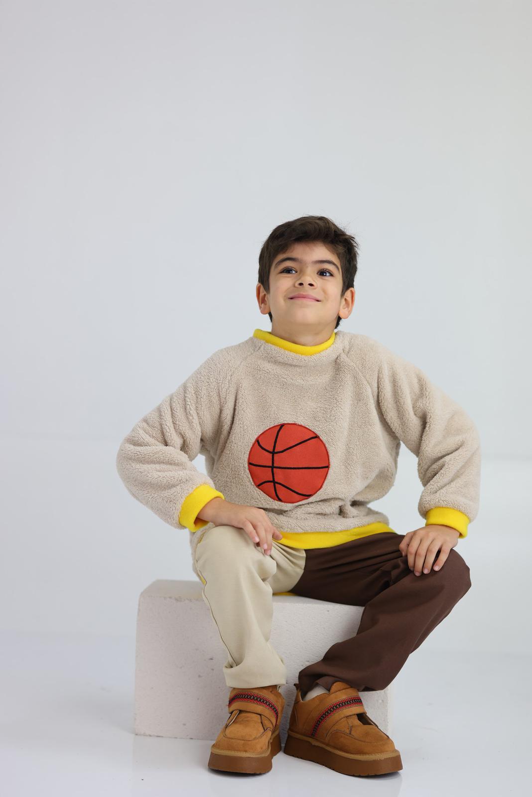 Welsoft Kürk Basket Nakışlı Sweat