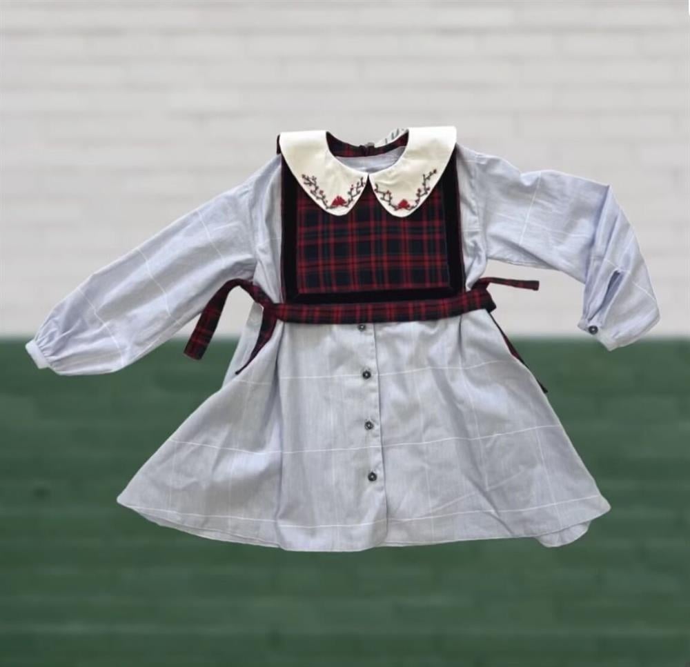 Yakalı Set Kız Çocuk Elbisesi