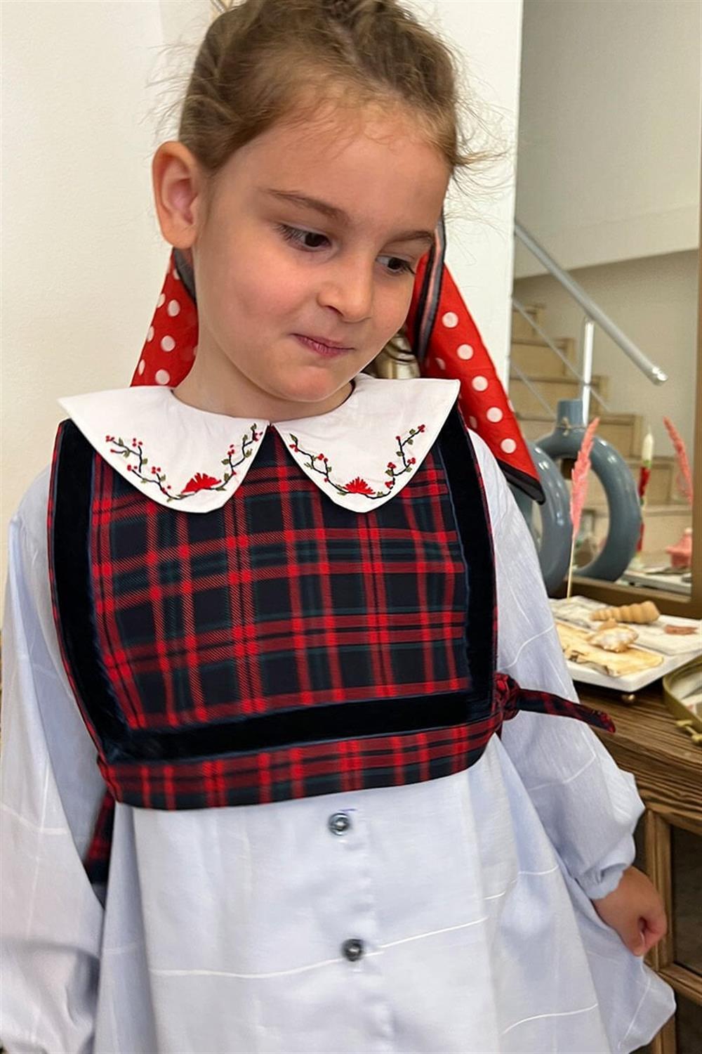 Yakalı Set Kız Çocuk Elbisesi